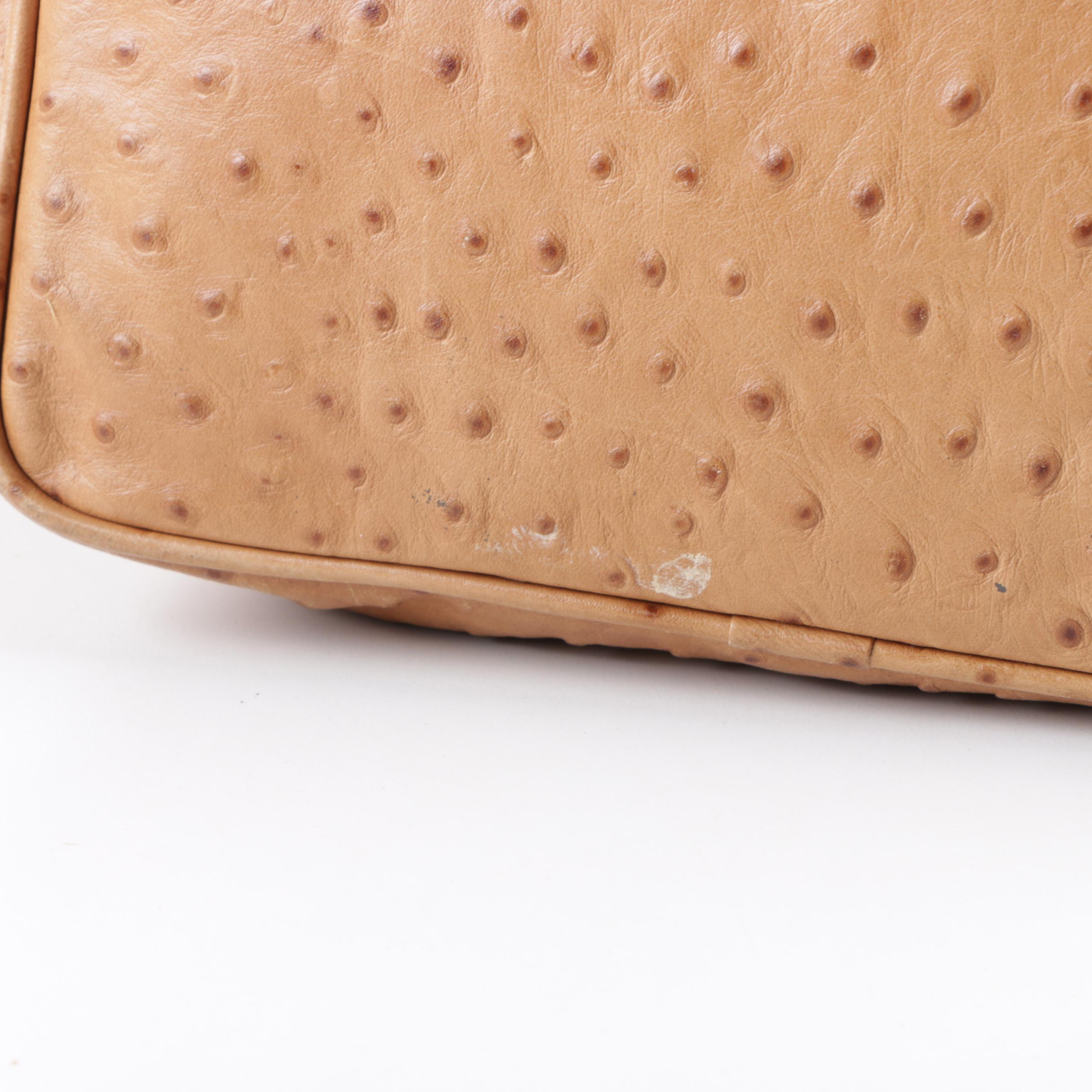 Dooney & Bourke Ostrich Embossed Leather Bucket Bag