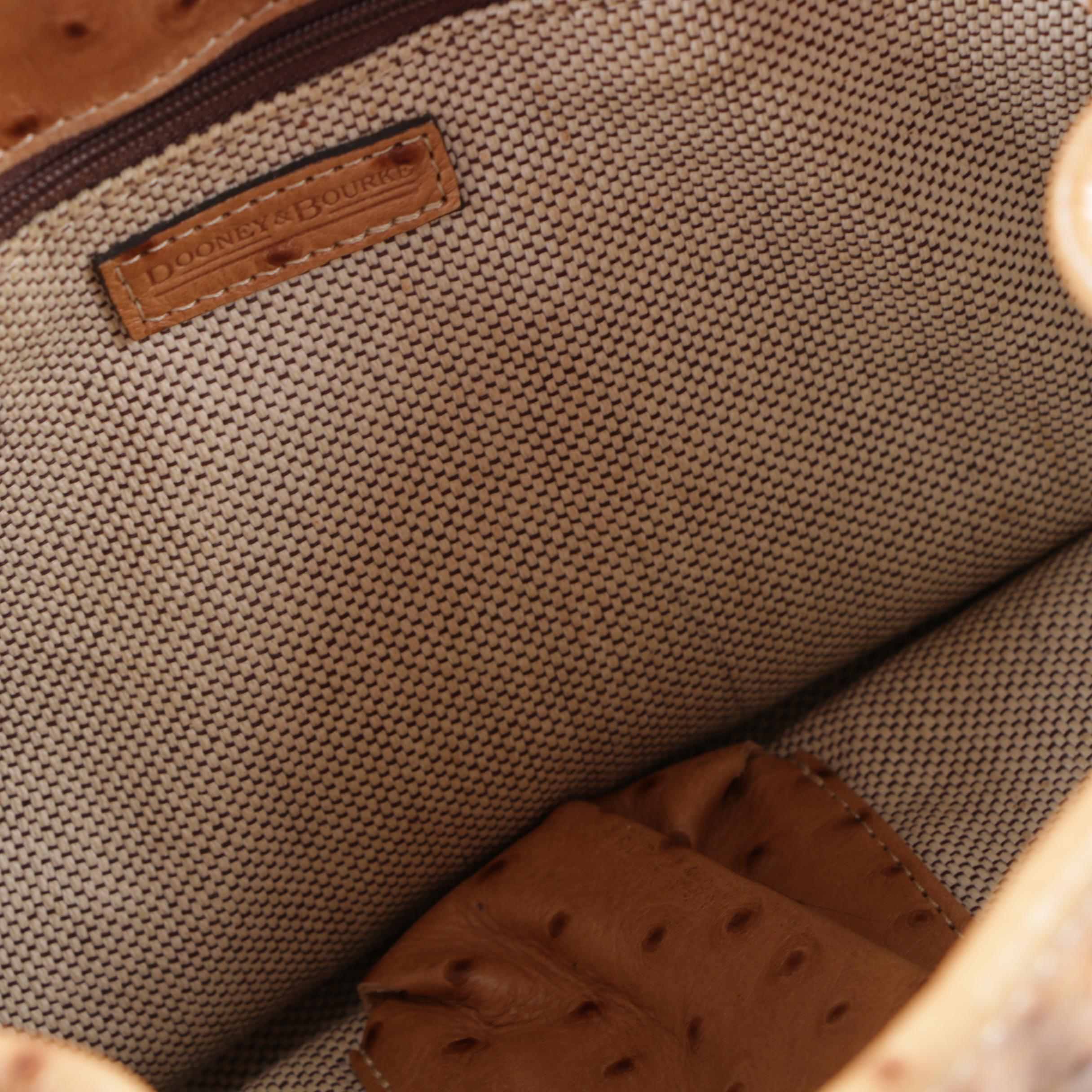 Dooney & Bourke Ostrich Embossed Leather Bucket Bag