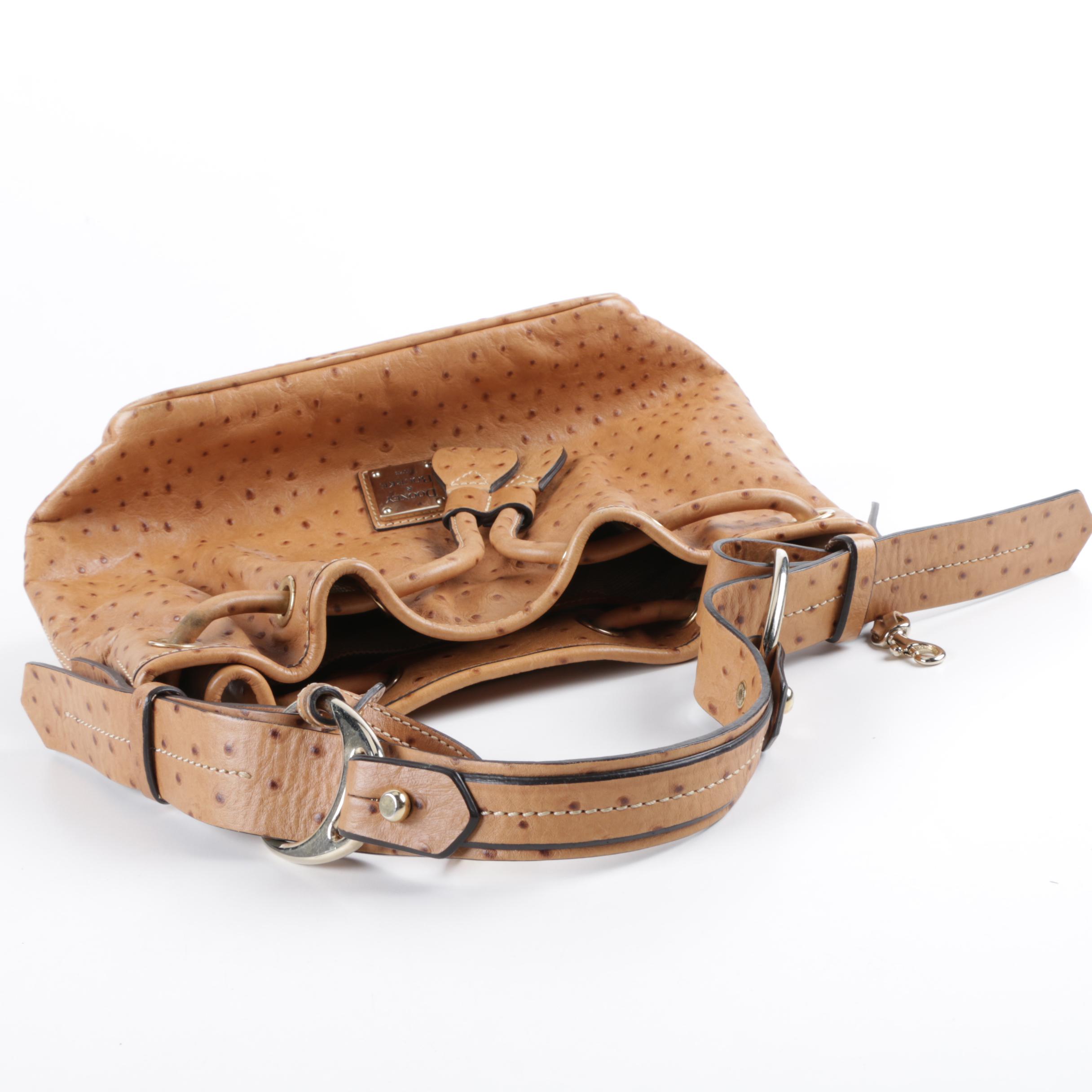 Dooney & Bourke Ostrich Embossed Leather Bucket Bag