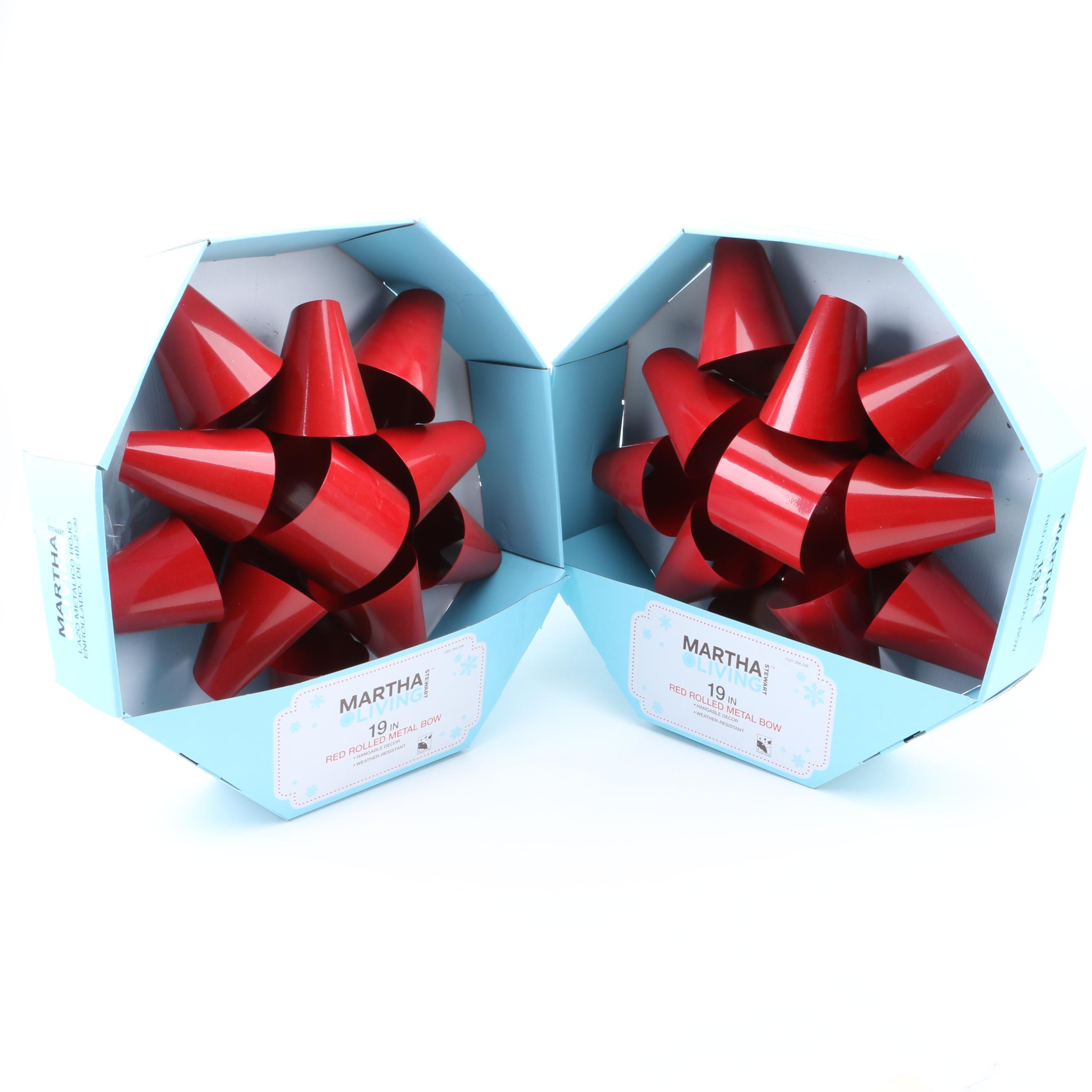 Martha Stewart Red Metal Bow Wall Hangings