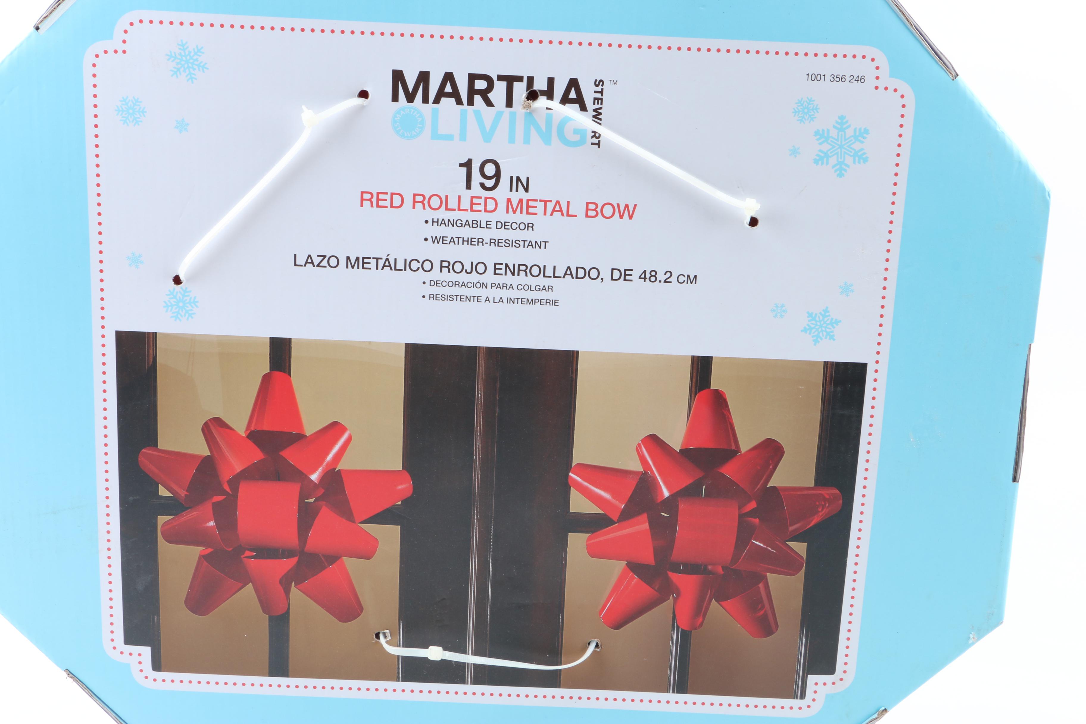 Martha Stewart Red Metal Bow Wall Hangings
