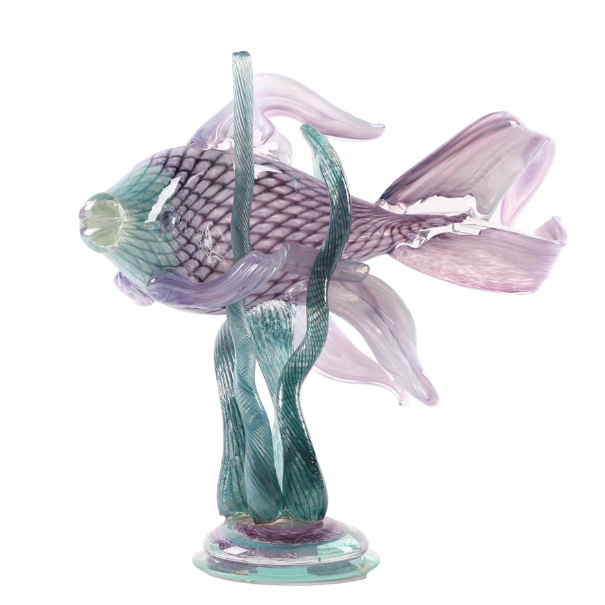 Murano Style Art Glass Fish Sculpture