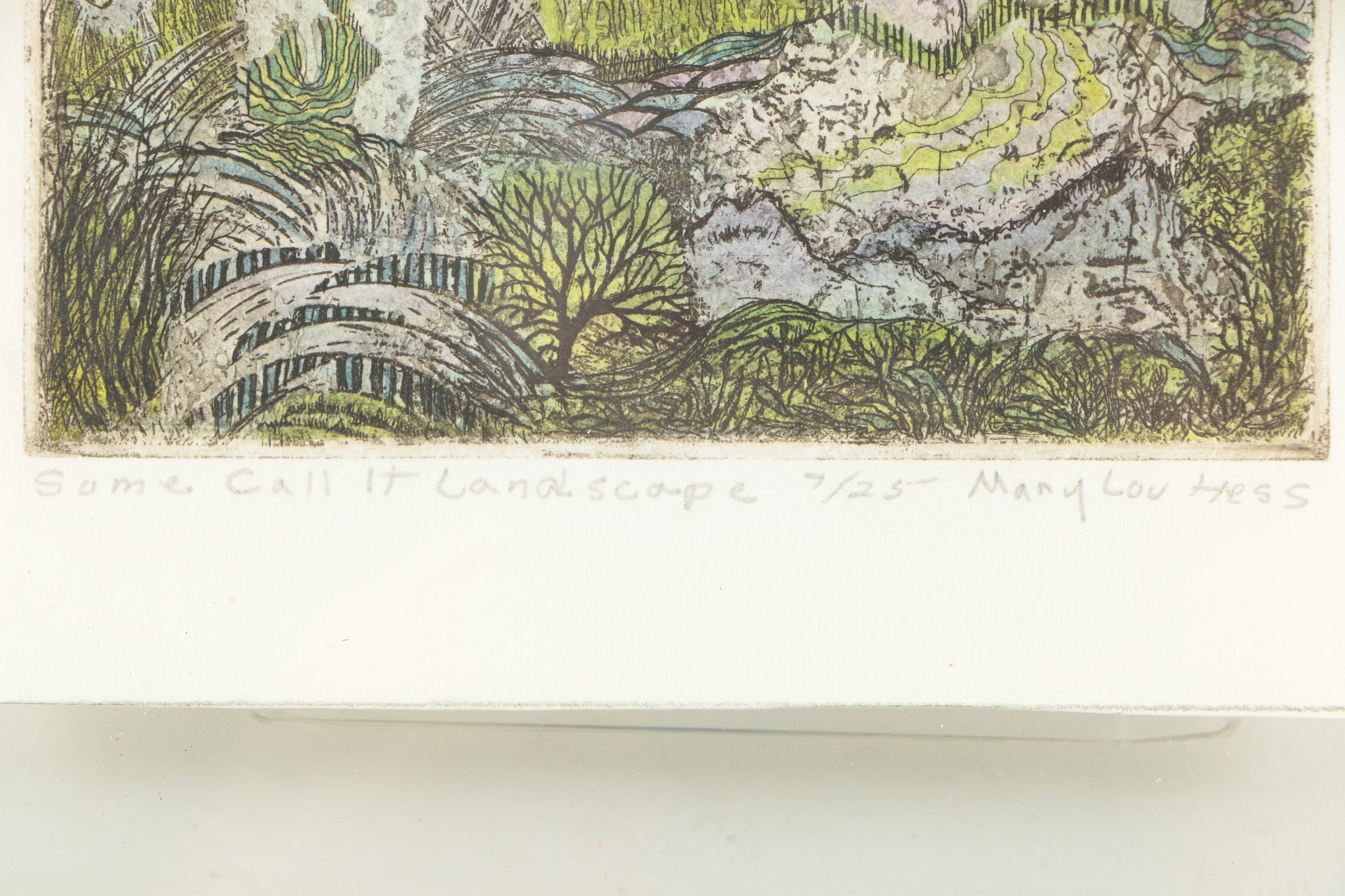 Mary Lou Hess Etching "Some Call It Landscape"