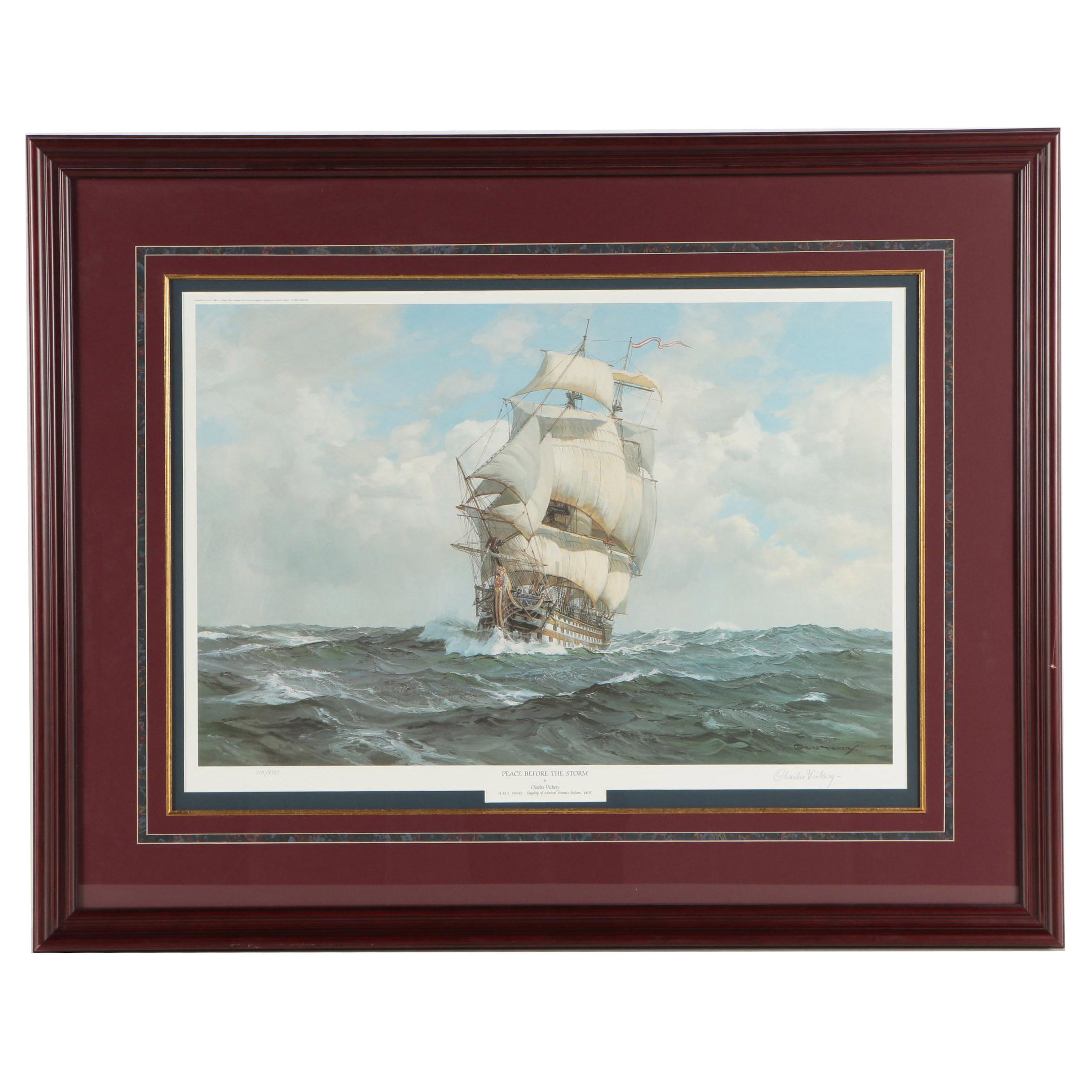 Charles Vickery Limited Edition Offset Lithograph "Peace Before the Storm"