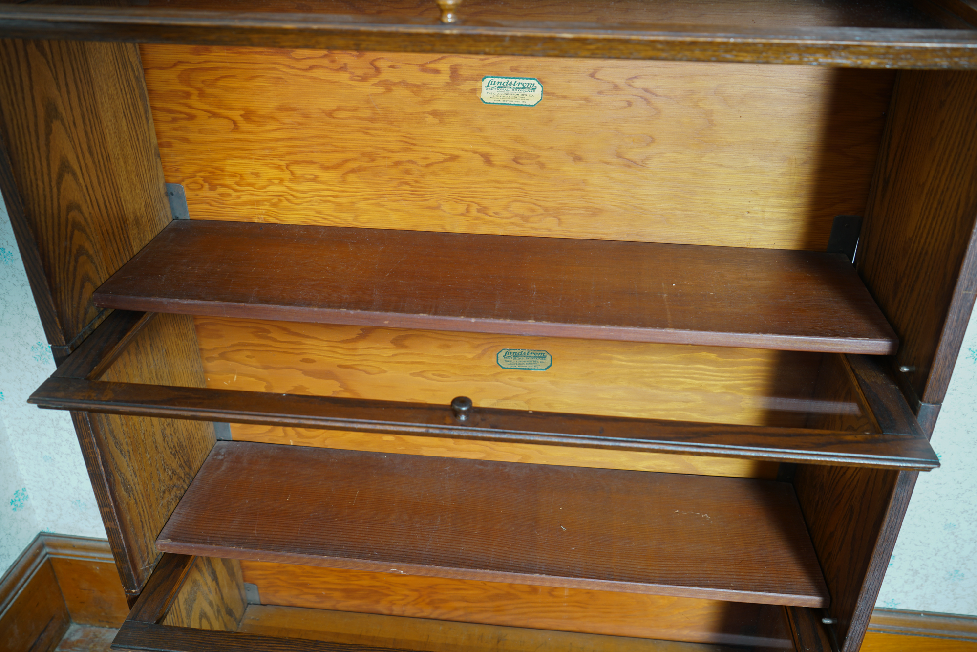 Vintage Oak Barrister Bookcase by Lundstrom