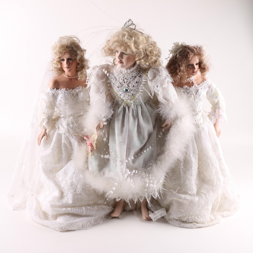 Porcelain Bride Dolls Including 1988 "Phylis" by Vickie Anguish