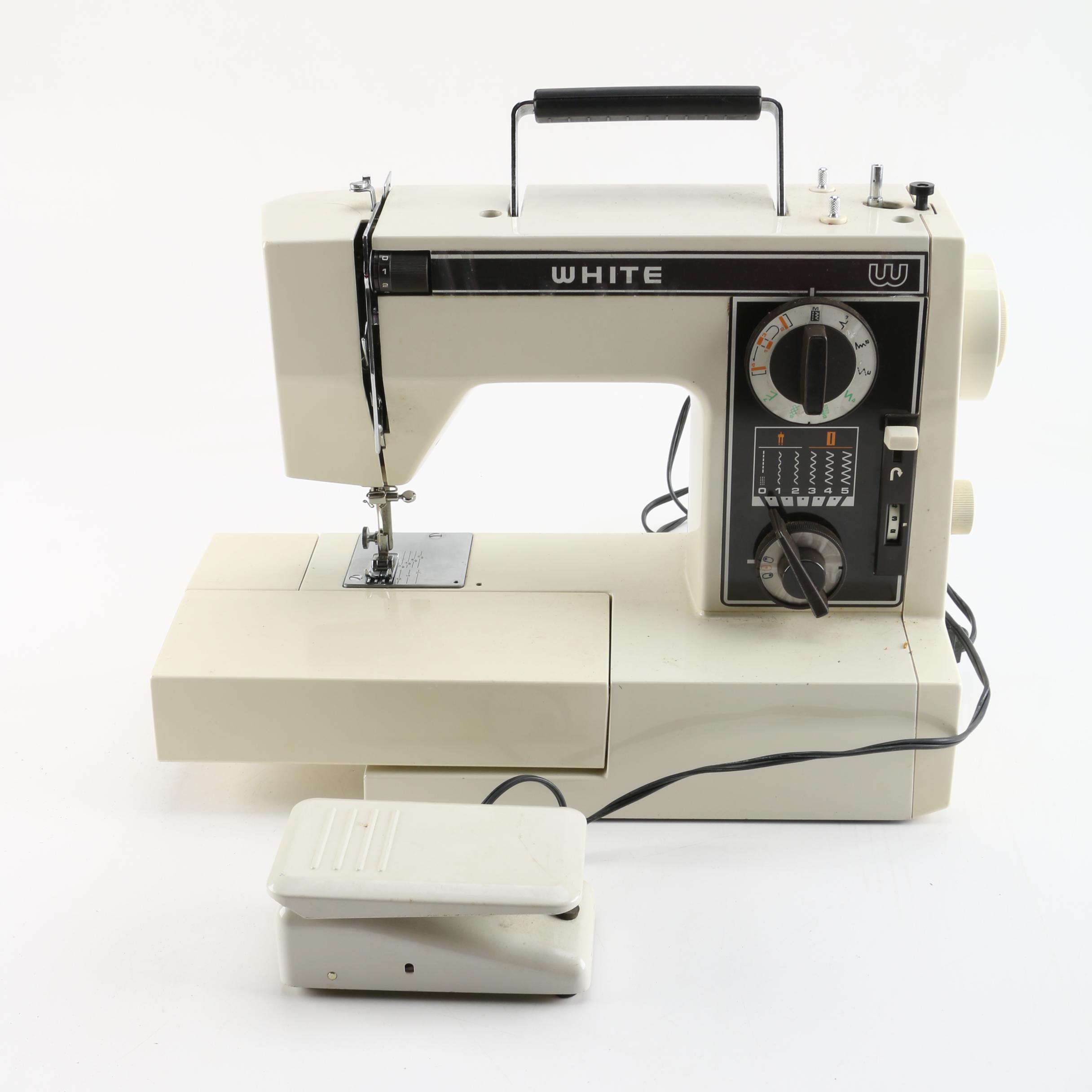 Vintage White Zigzag Sewing Machine