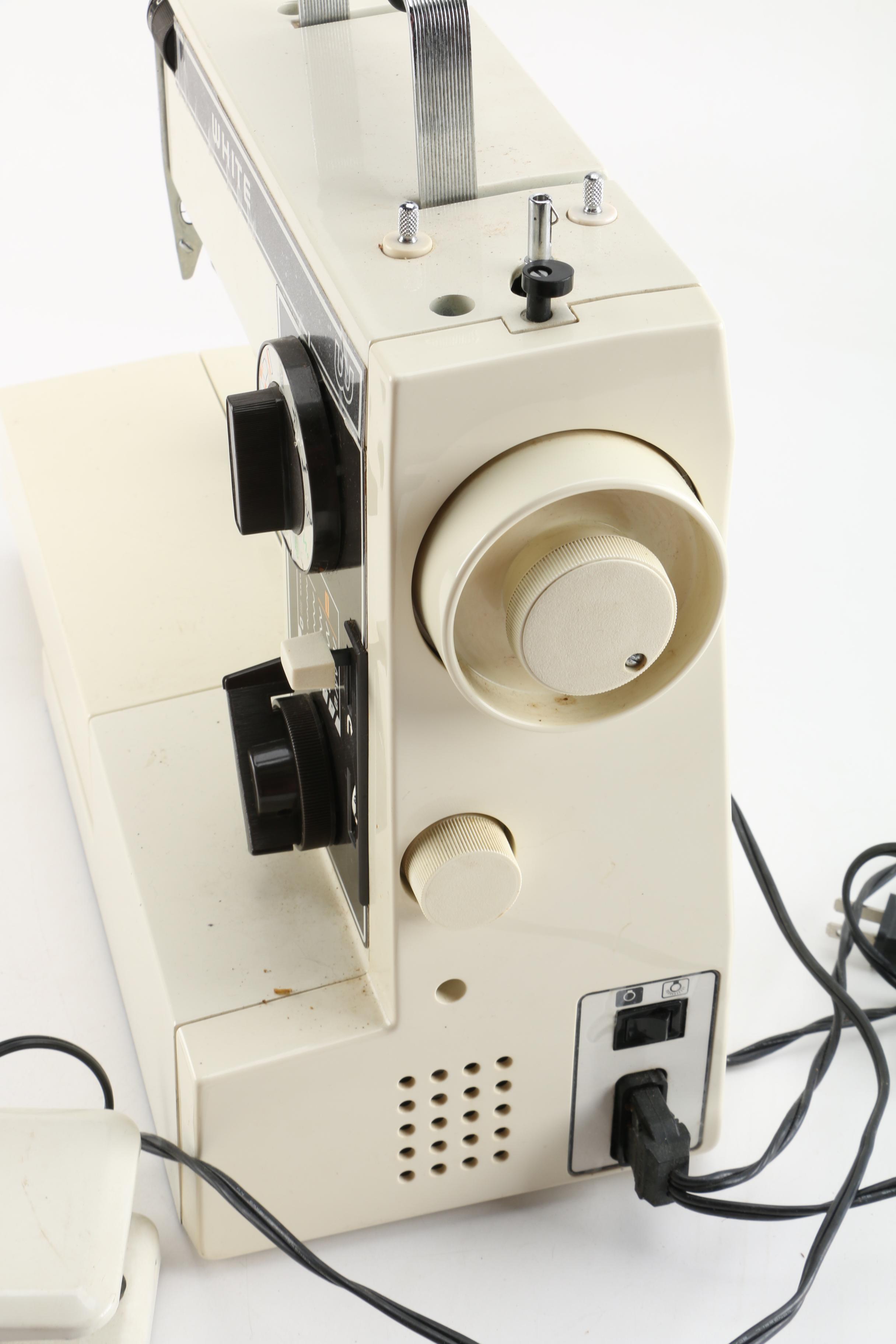 Vintage White Zigzag Sewing Machine