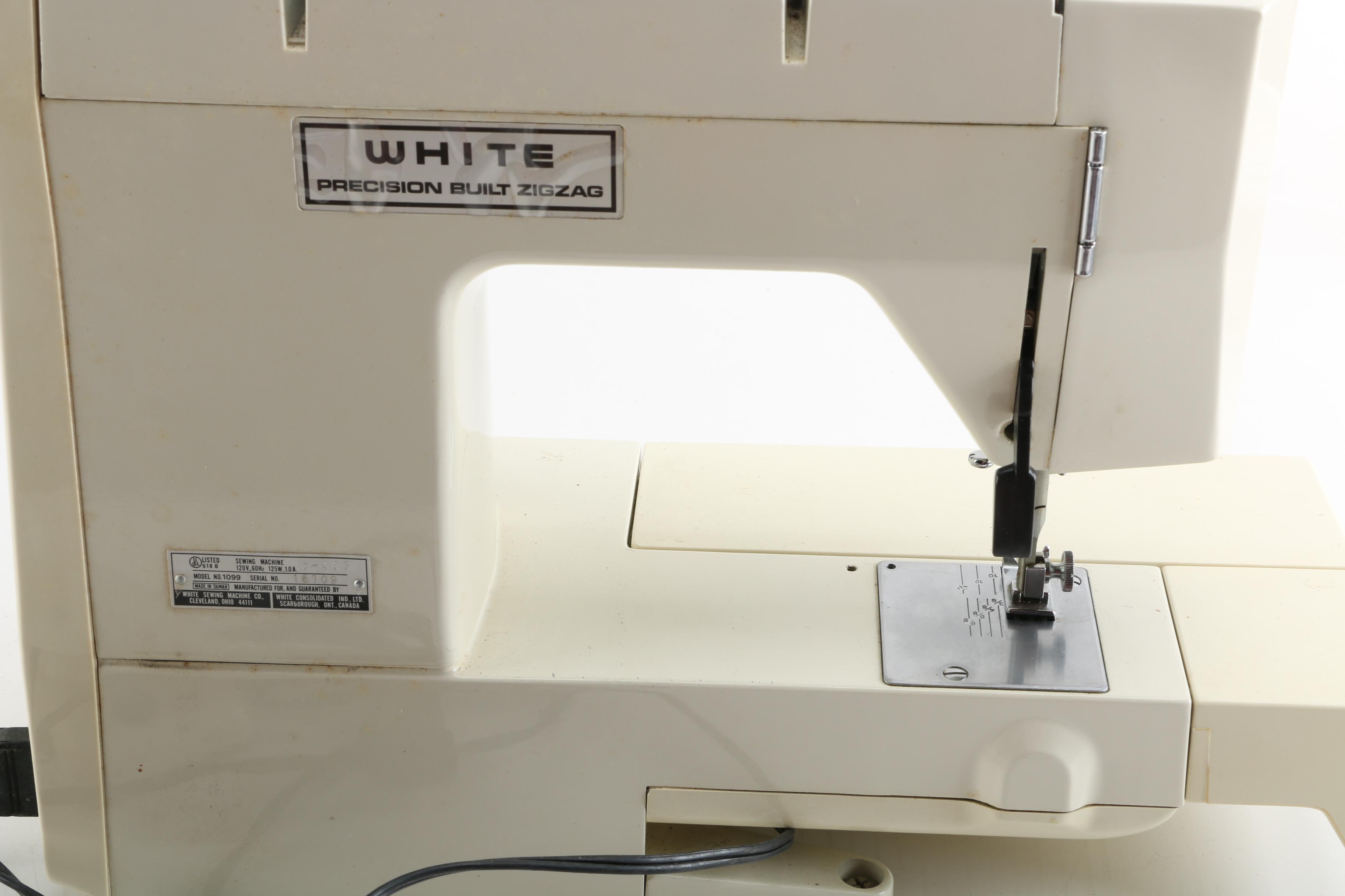 Vintage White Zigzag Sewing Machine