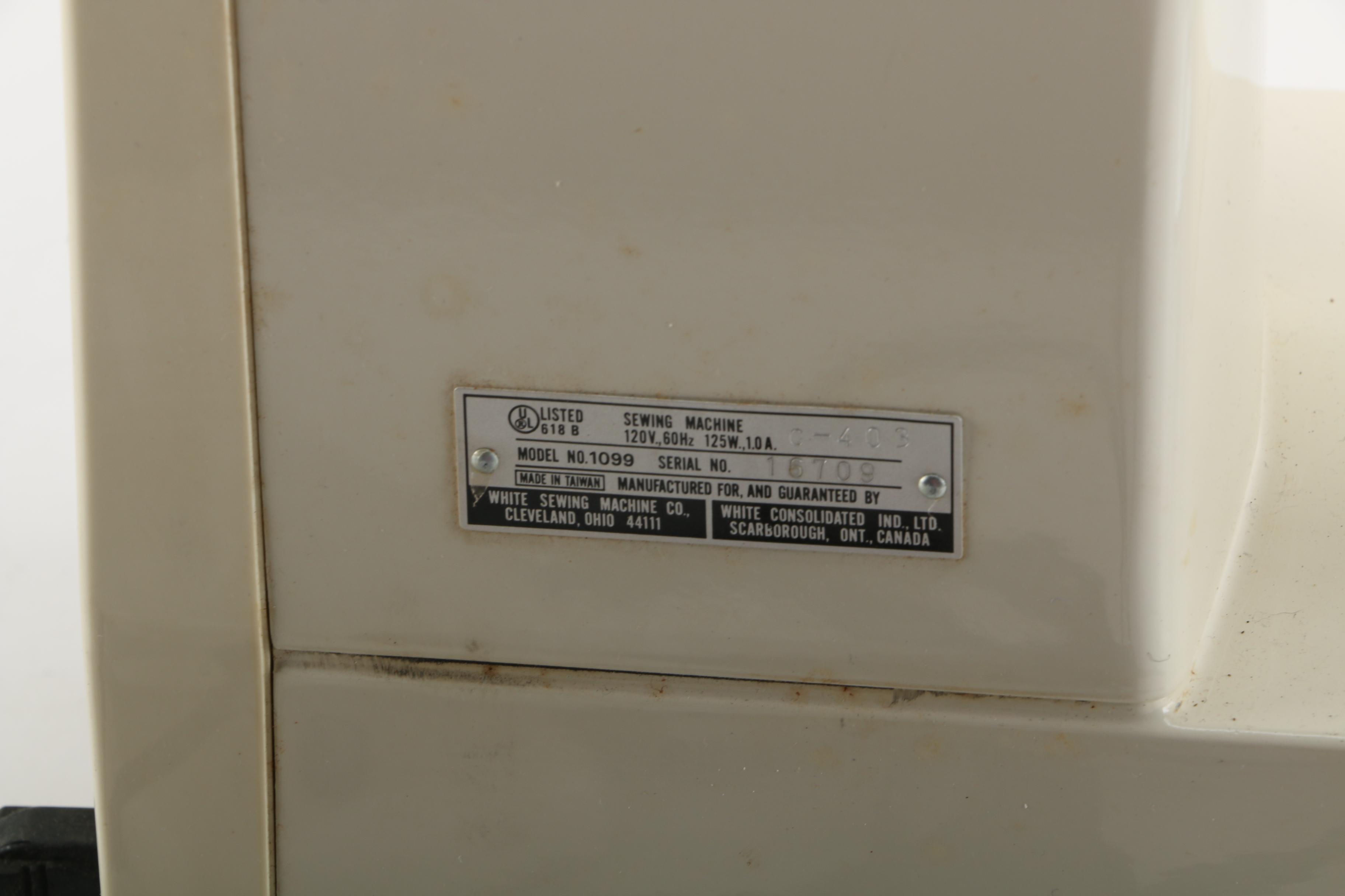 Vintage White Zigzag Sewing Machine