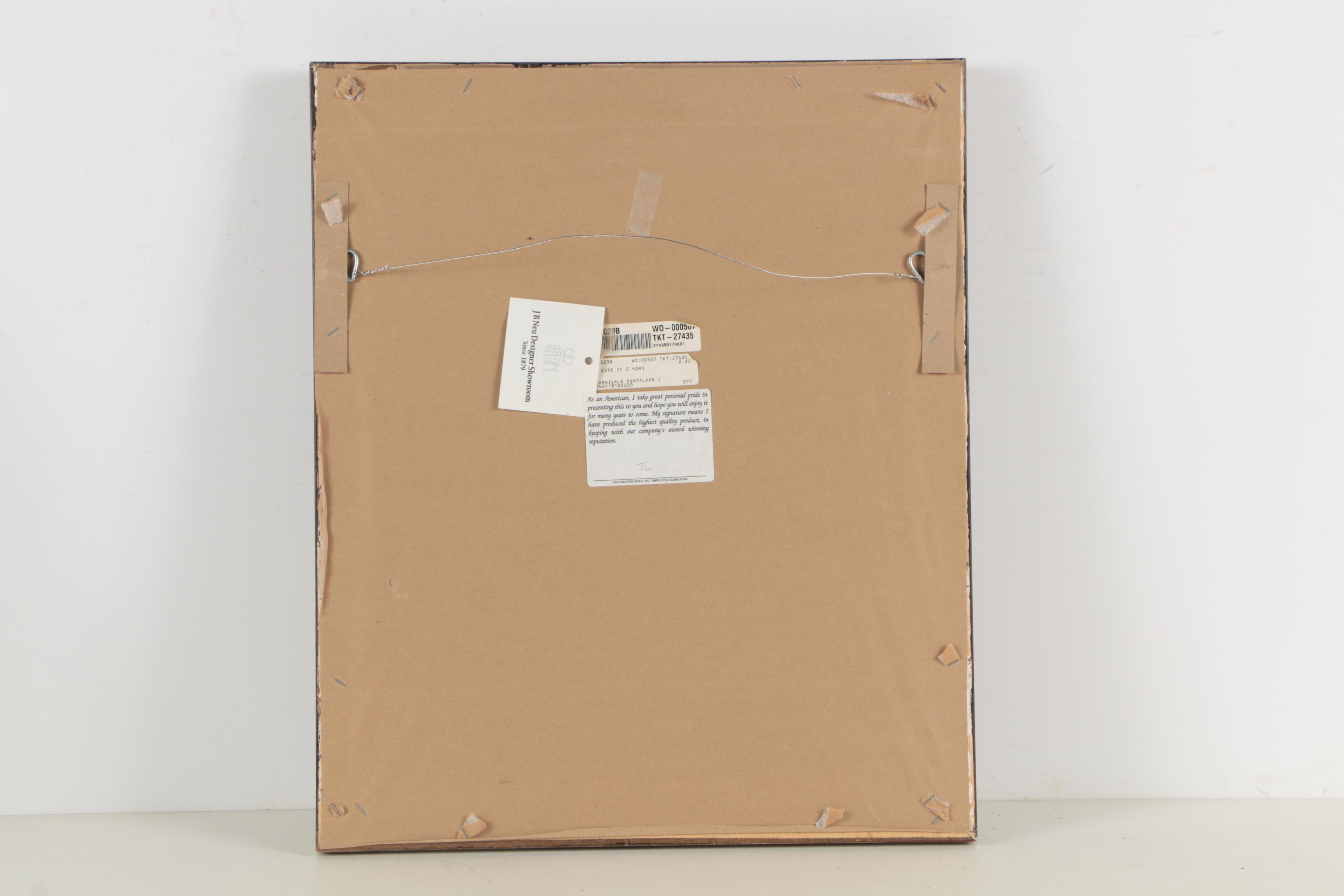 Embellished Miniature Etching "Carnivale Pantaloon I"