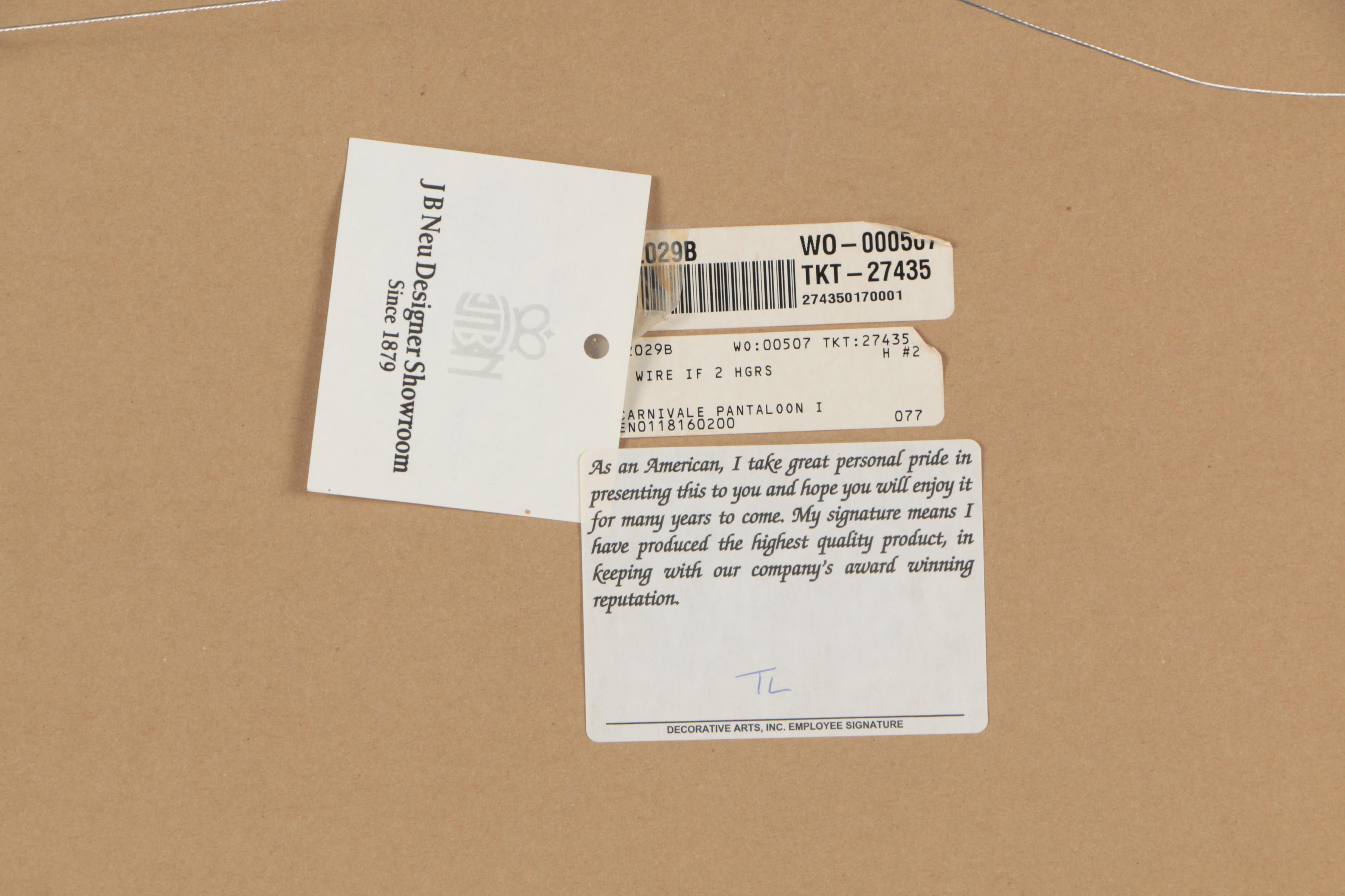 Embellished Miniature Etching "Carnivale Pantaloon I"