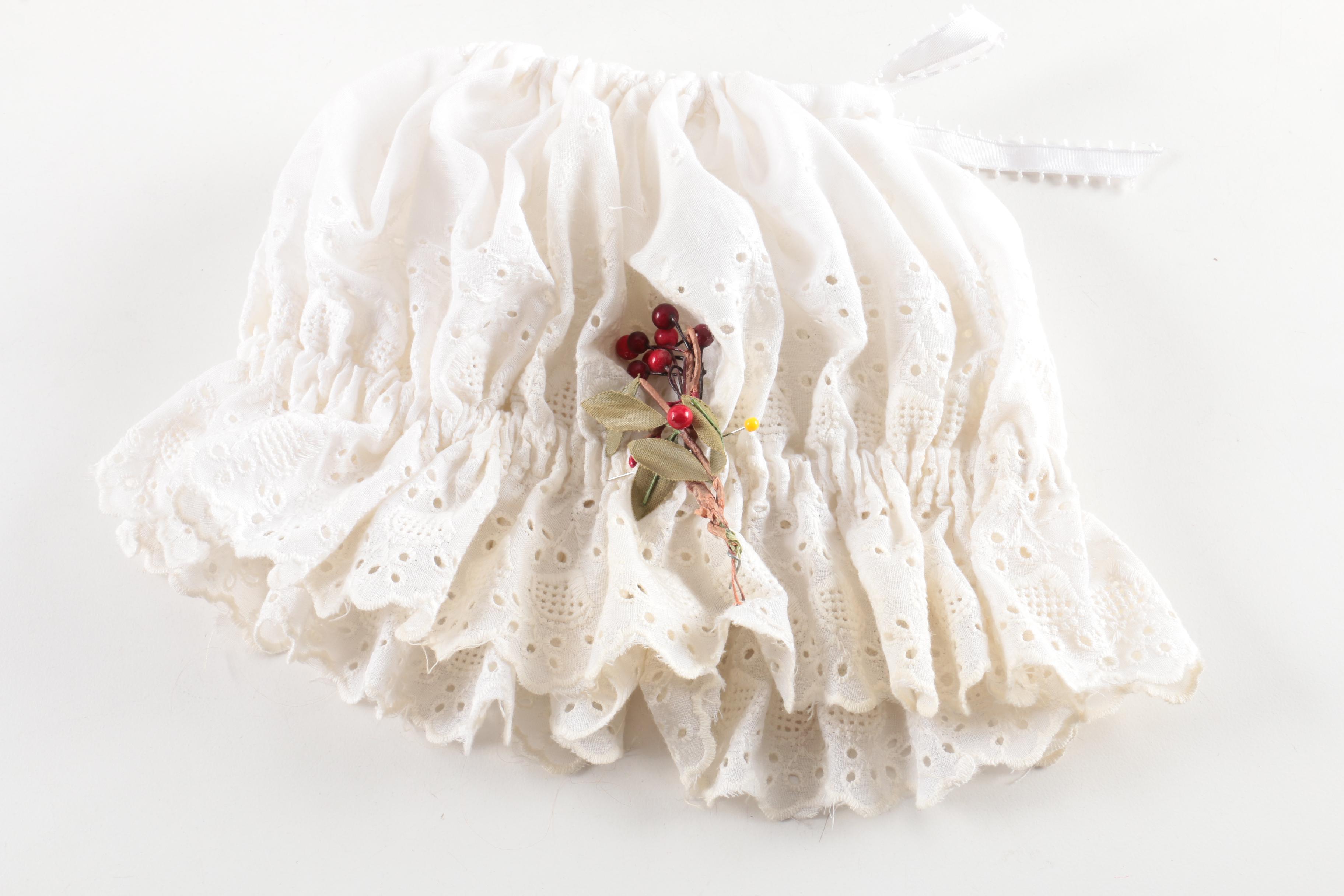 1996 Joyce Rondeau Signed Porcelain Doll with Wooden Rocking Chair