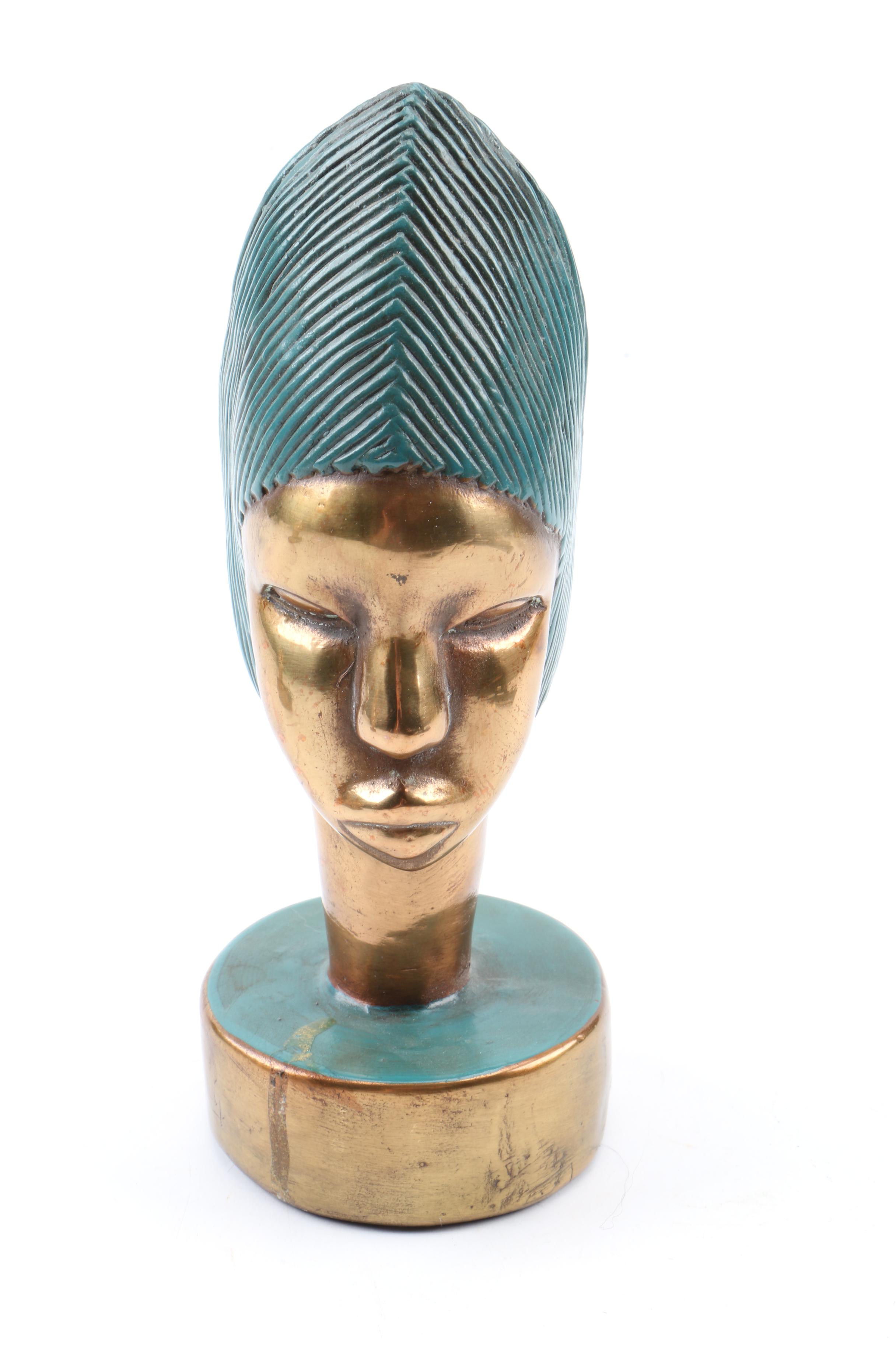 Brass African Bust Bookends