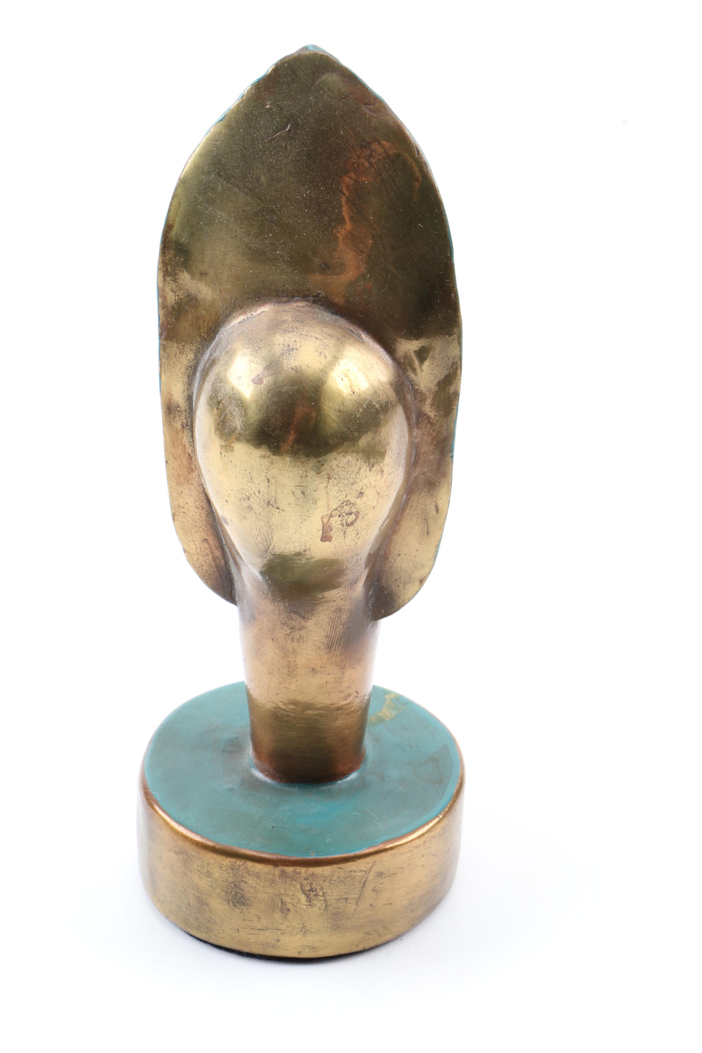 Brass African Bust Bookends