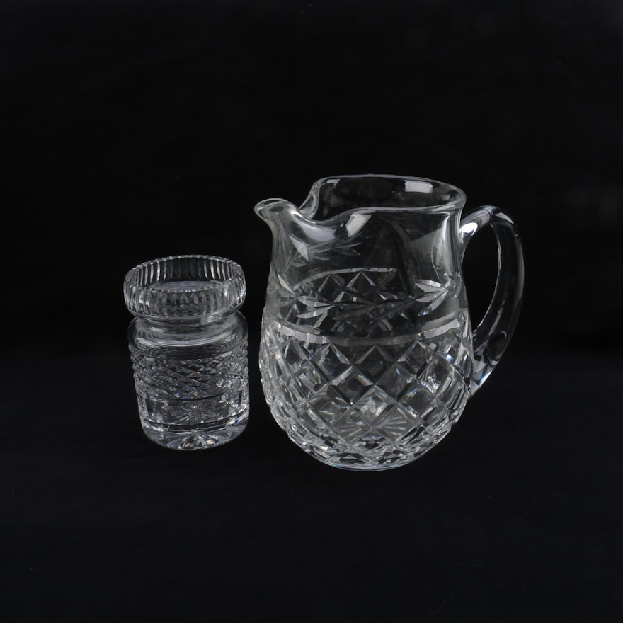 Waterford Crystal "Glandore" Pitcher and Honey Jar