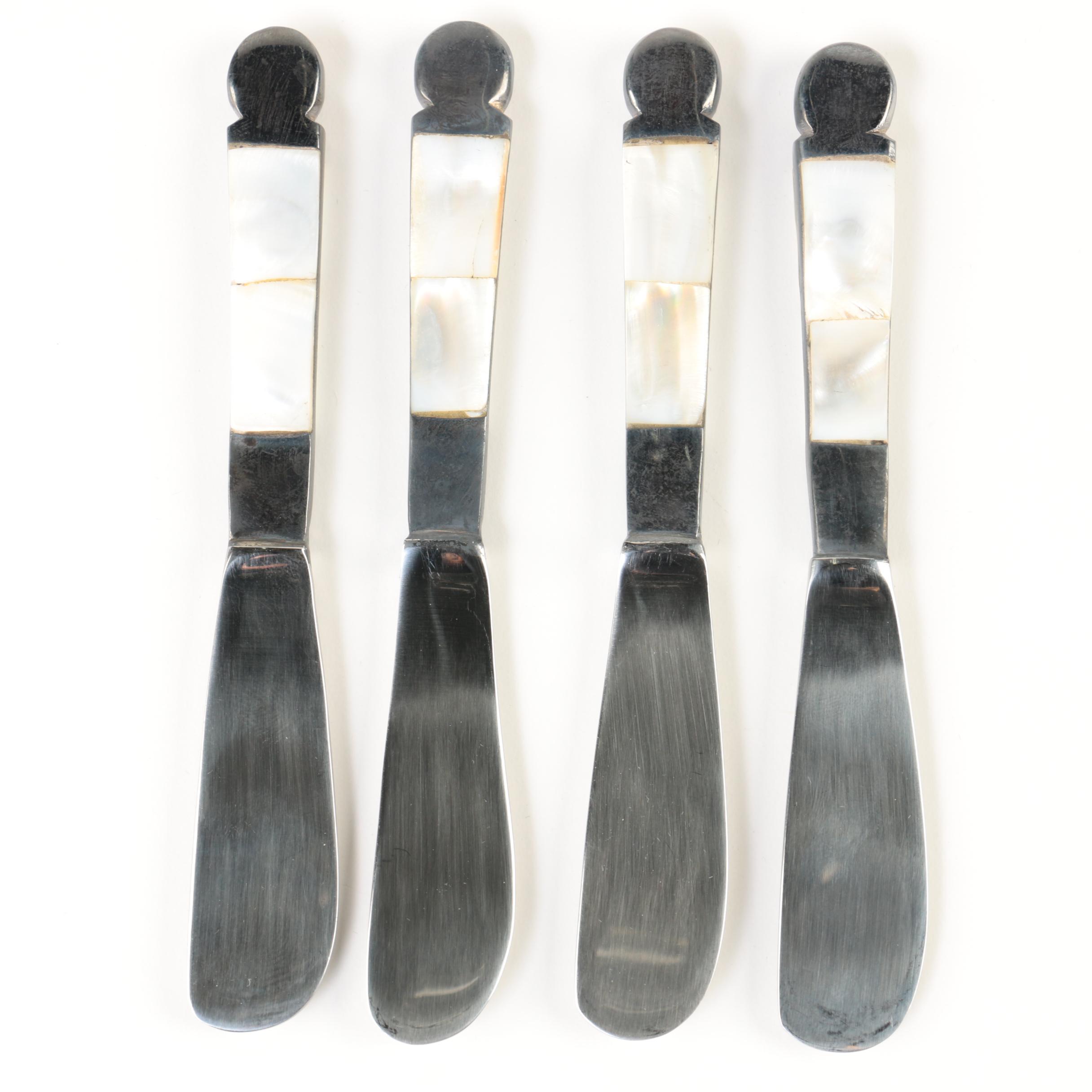 Towle Stainless Steel and Mother of Pearl Canape Spreaders