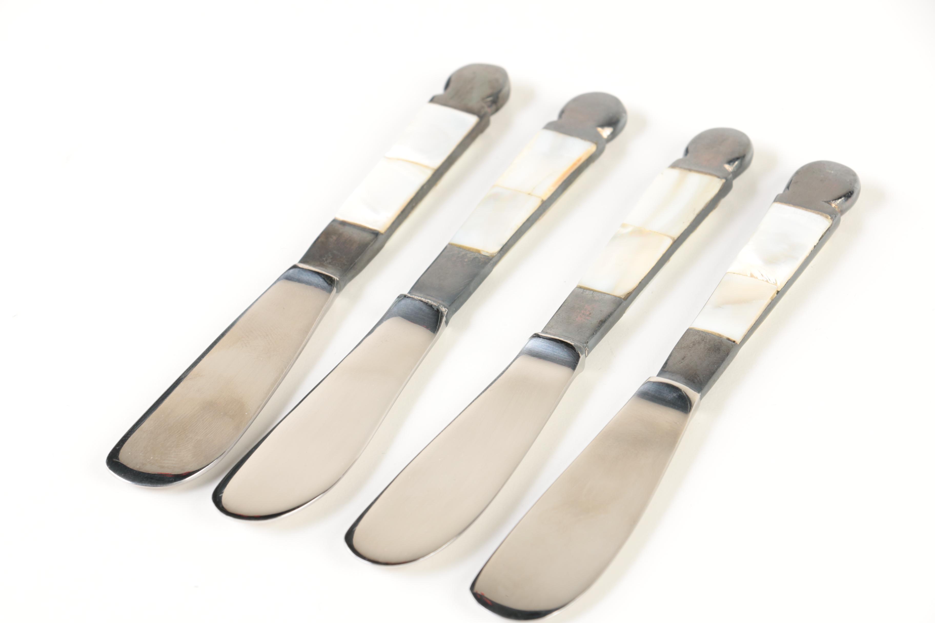 Towle Stainless Steel and Mother of Pearl Canape Spreaders