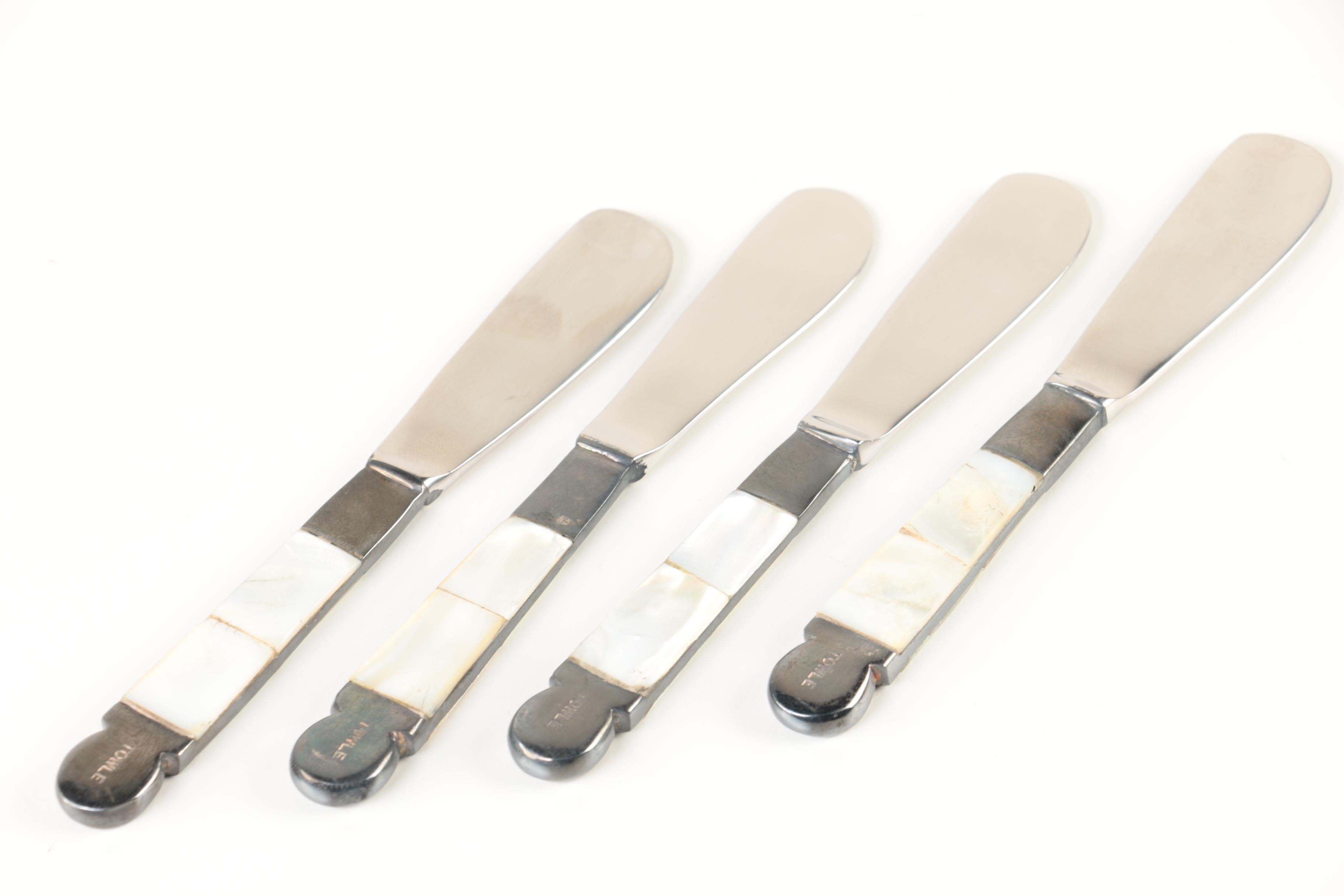 Towle Stainless Steel and Mother of Pearl Canape Spreaders