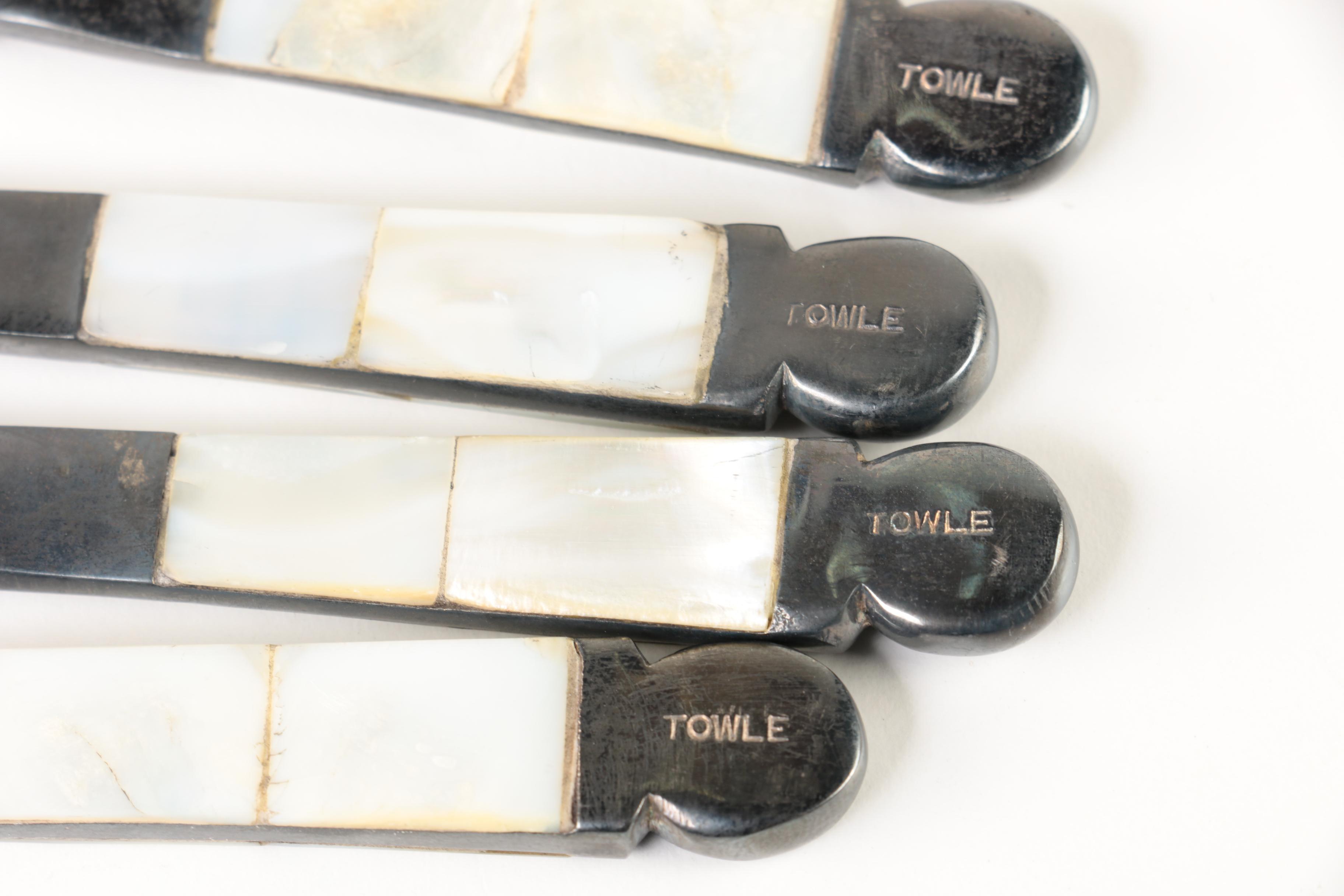 Towle Stainless Steel and Mother of Pearl Canape Spreaders
