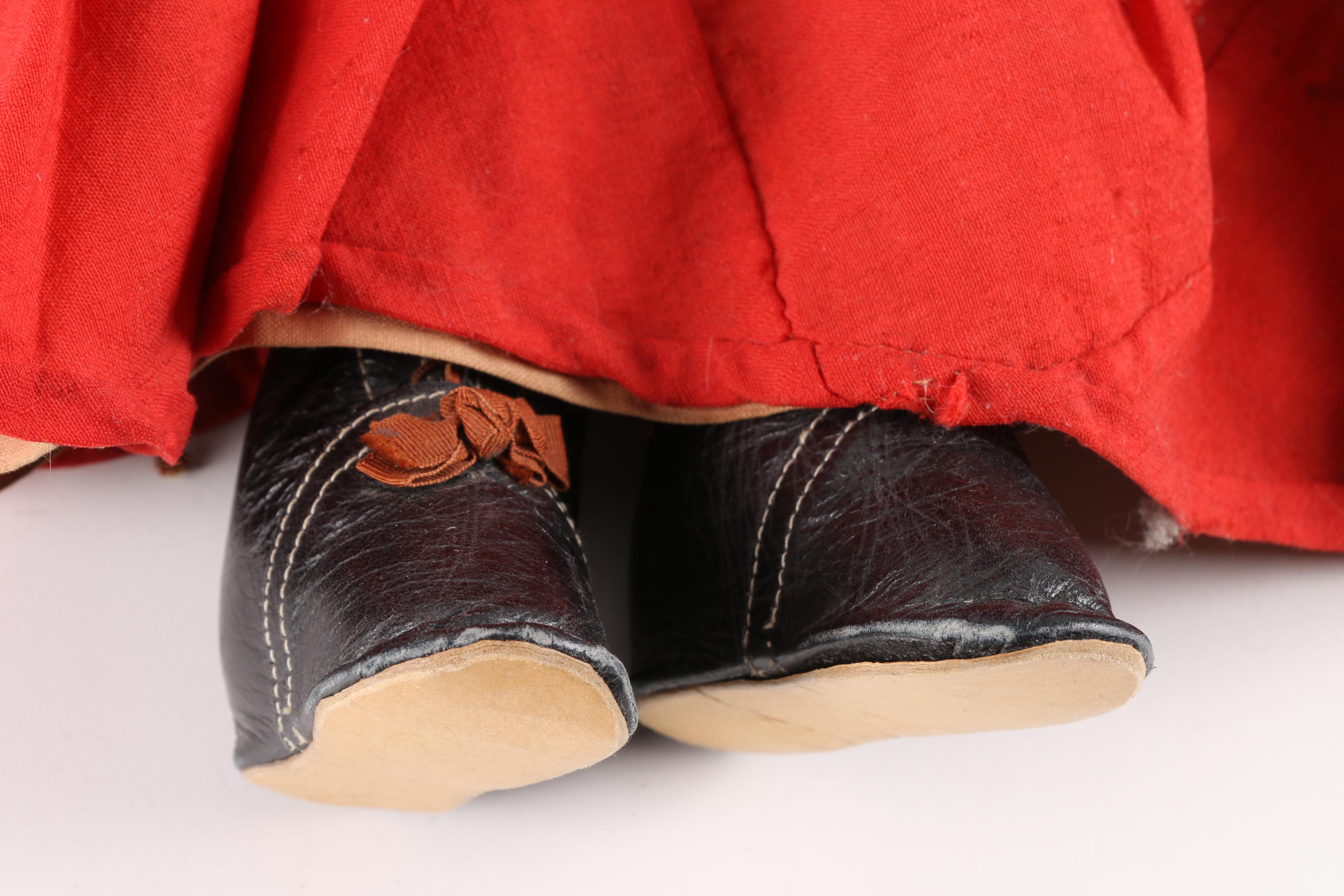 Antique China Head Doll with Cloth and Leather Body