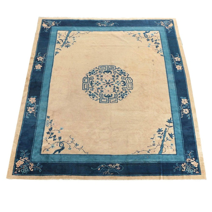 Chinese Peking Style Hand-Knotted Wool Area Rug