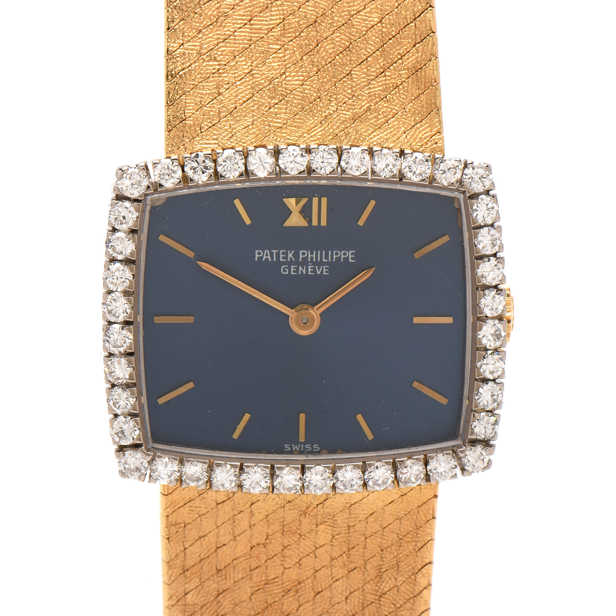 Patek Philippe 18K Yellow Gold Diamond Analog Watch