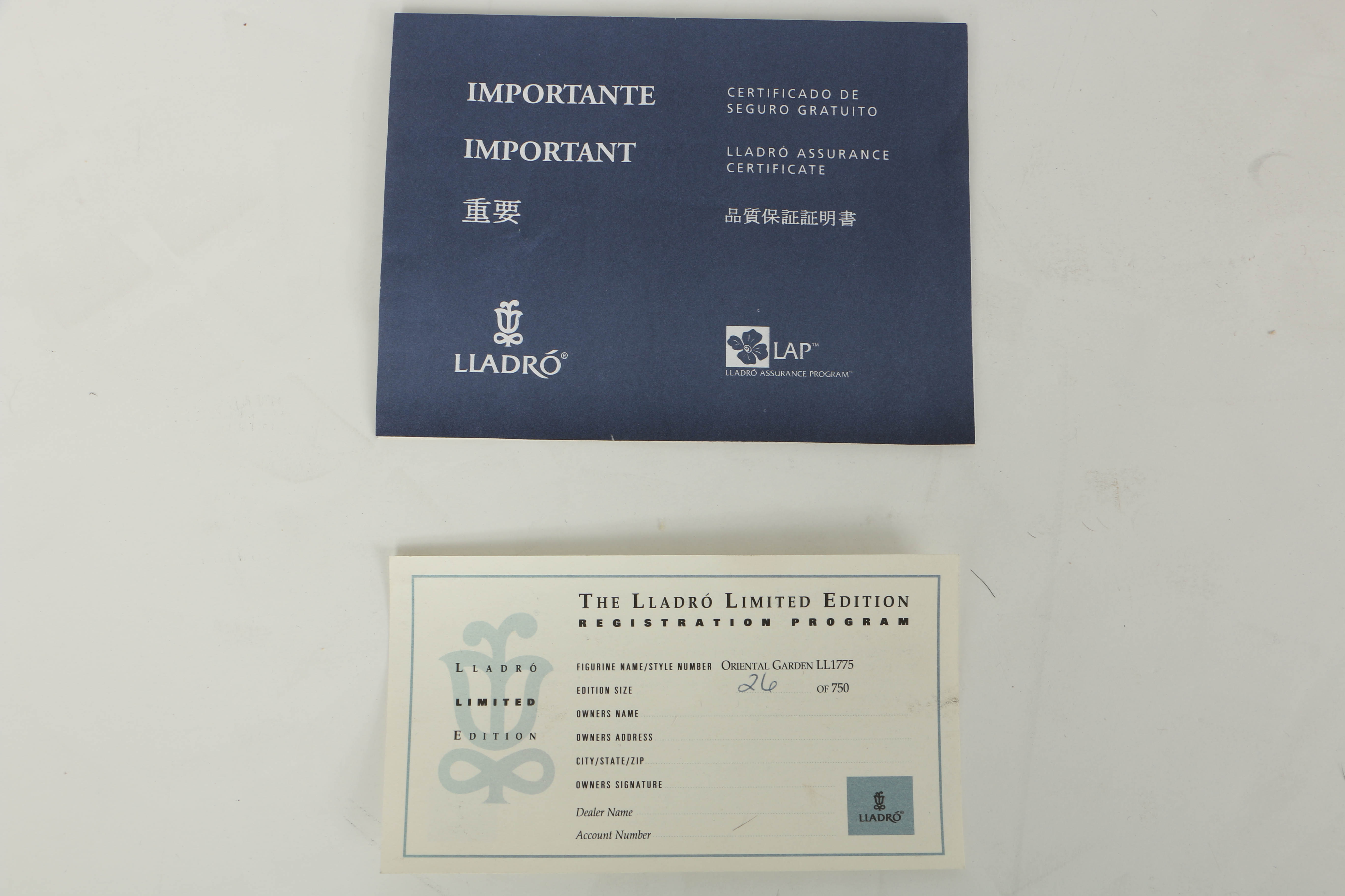 Limited Edition Lladro "Oriental Garden" Porcelain Figurine