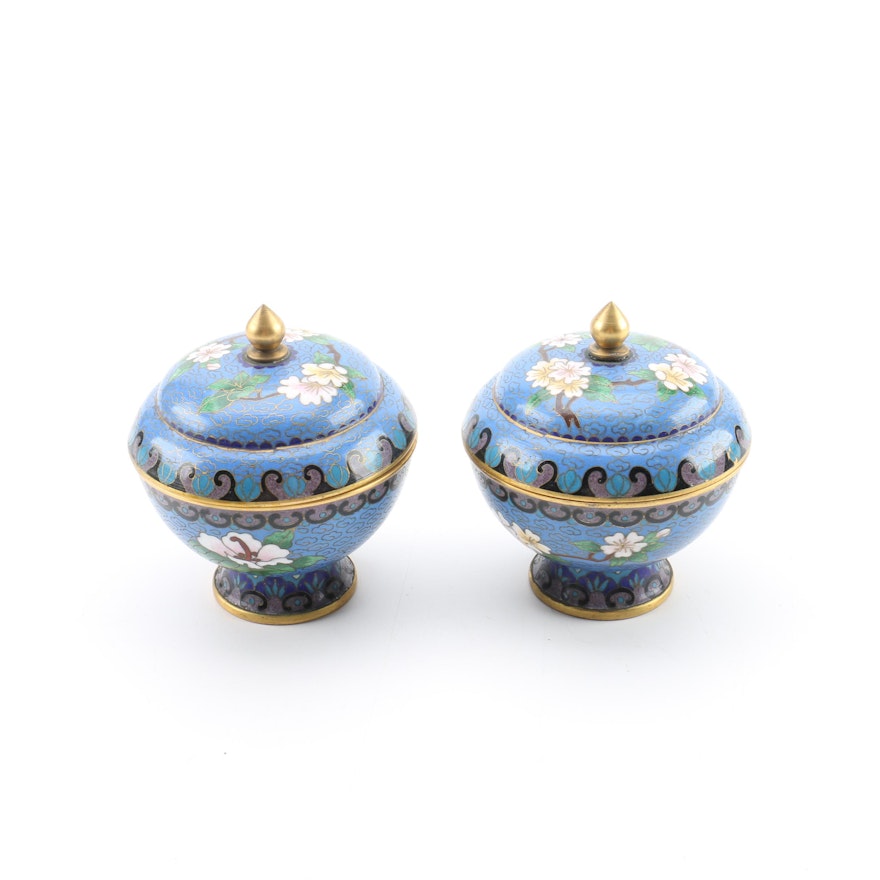 Chinese Cloisonné Lidded Jars