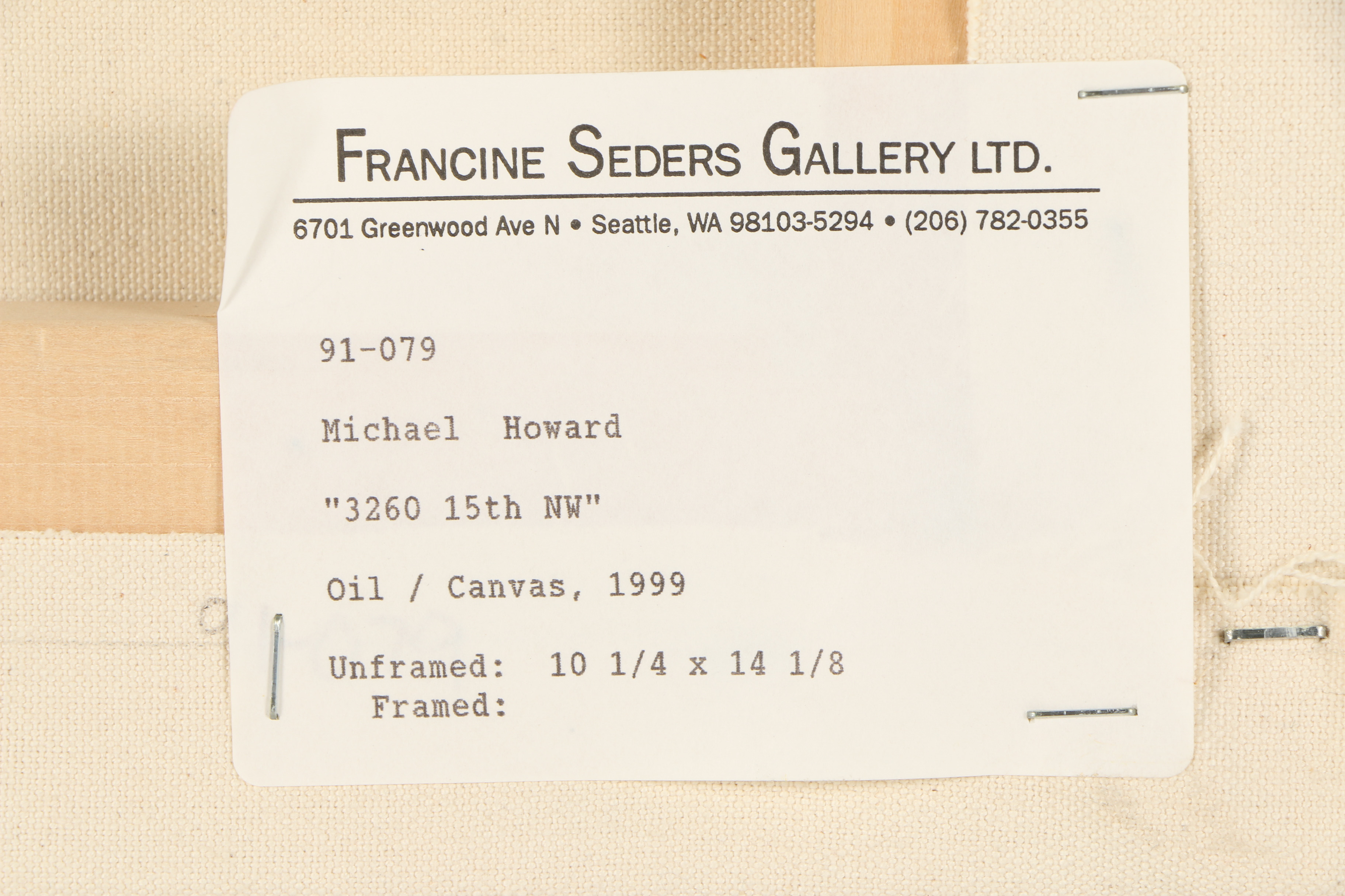 Michael Howard Oil Painting "3260 15th NW"