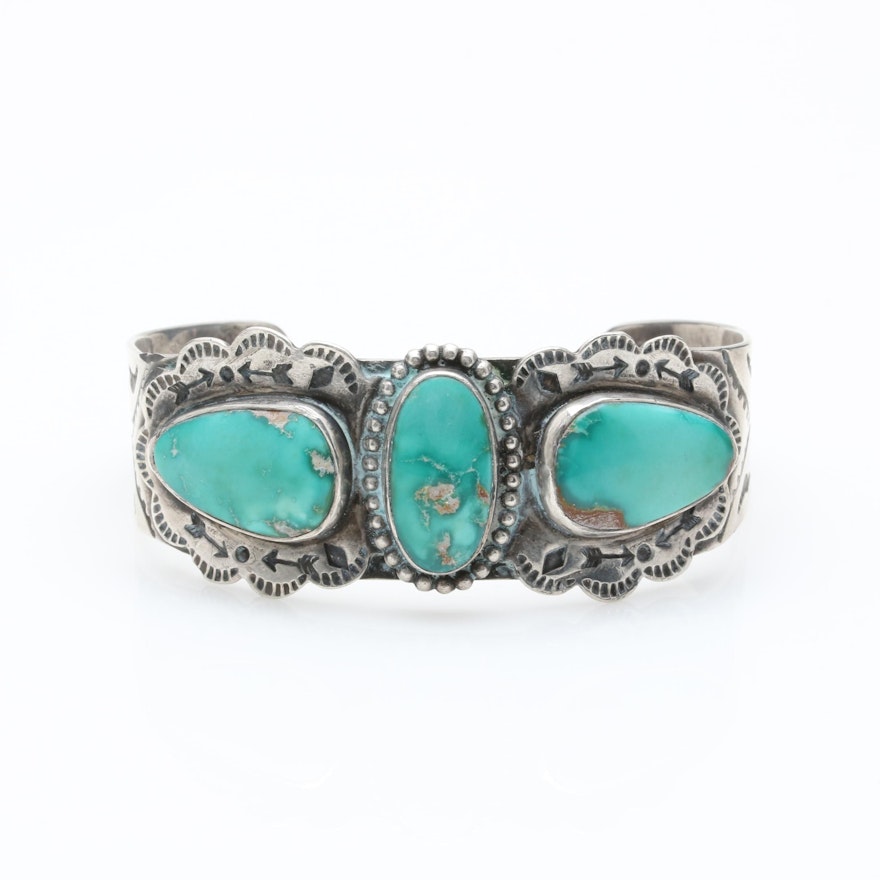 Sterling Silver and Turquoise Cuff Bracelet