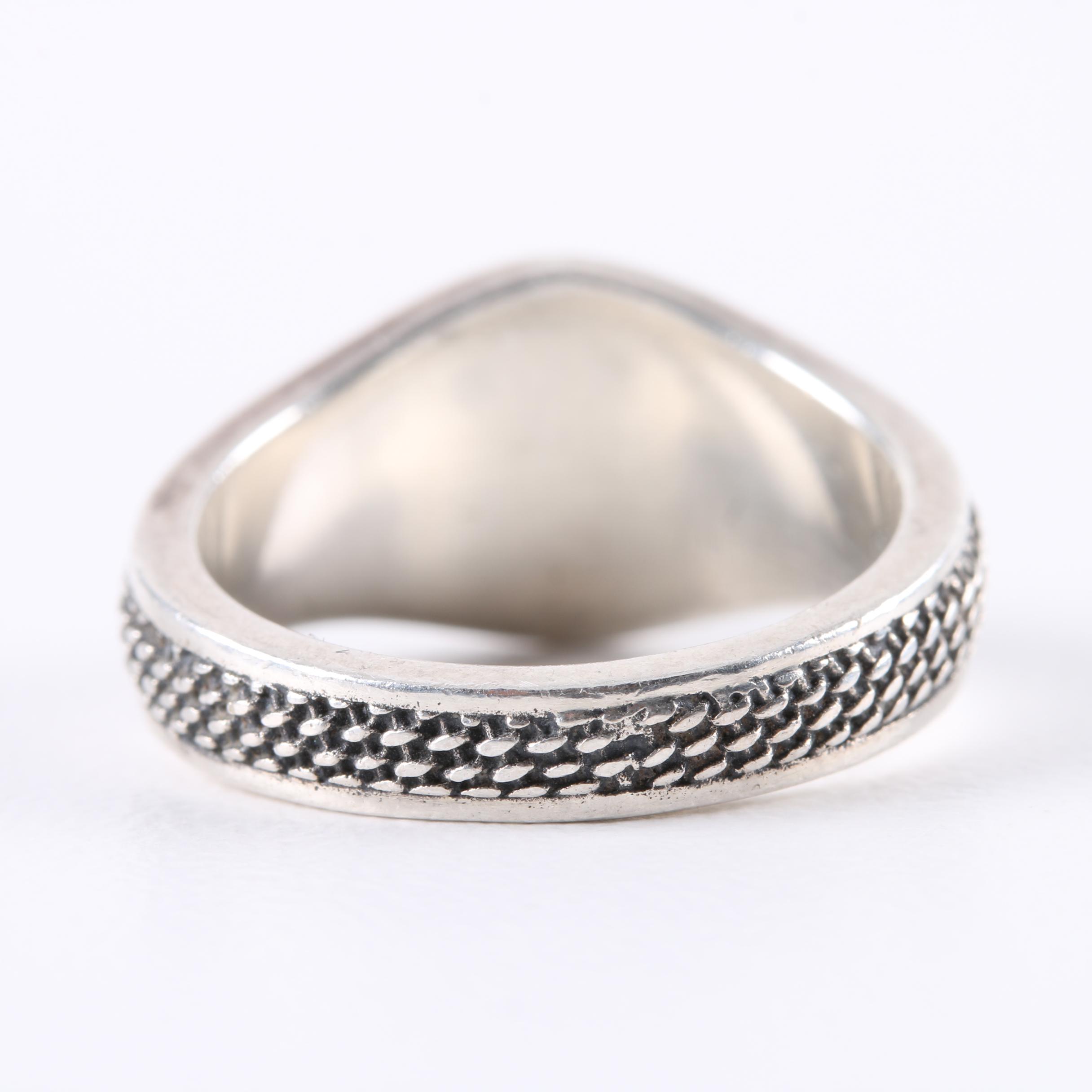 Sterling Silver Agate Jewelry Featuring Harley Davidson Ring and Bolo Ties