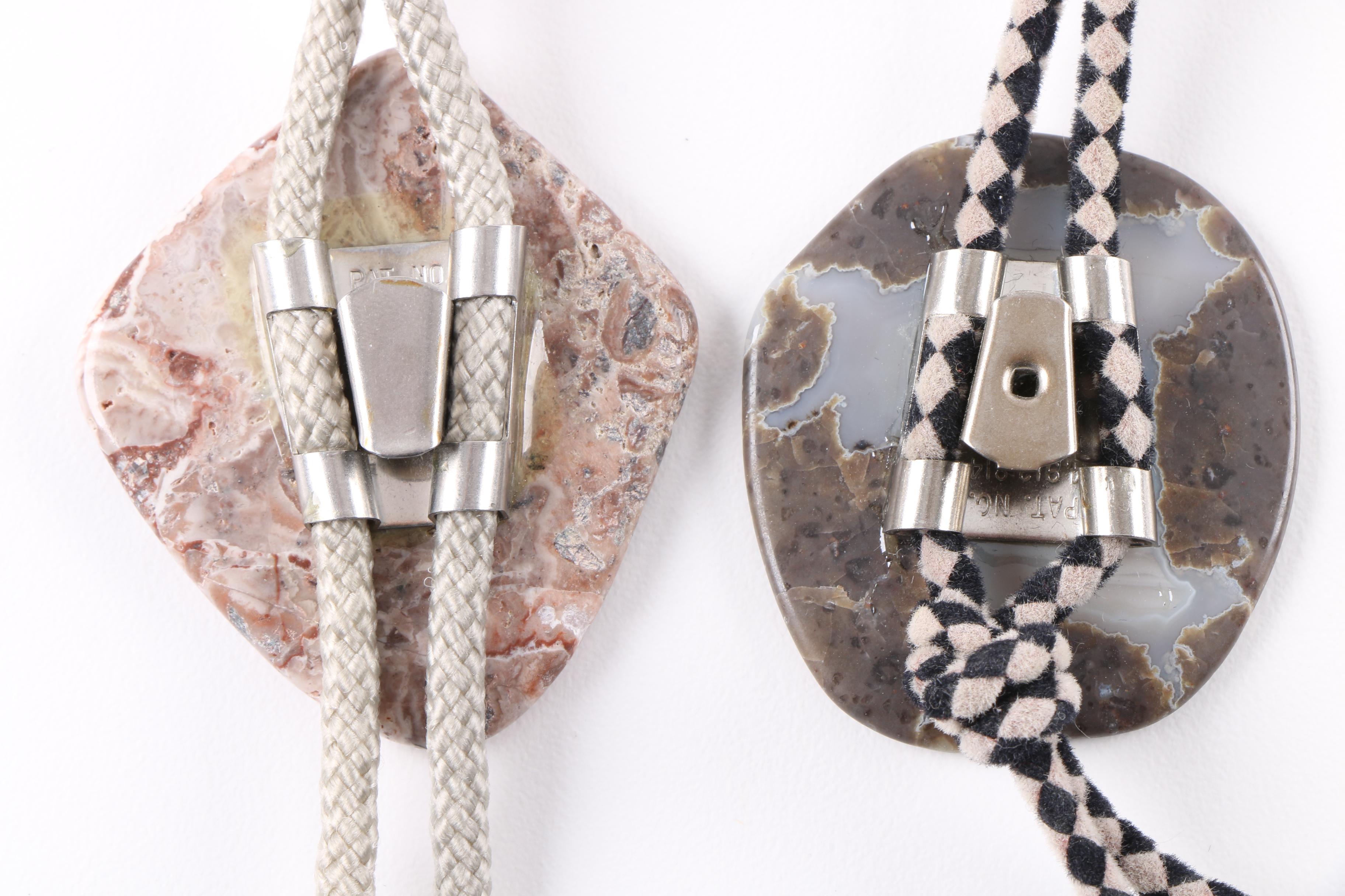 Sterling Silver Agate Jewelry Featuring Harley Davidson Ring and Bolo Ties