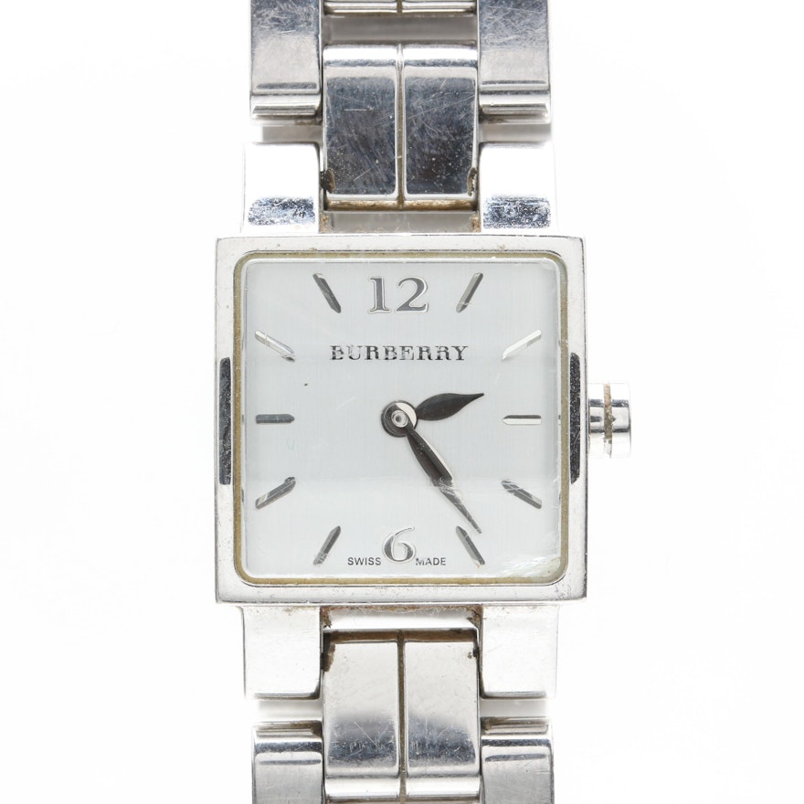 Burberry Stainless Steel Silver-Tone Dial Wristwatch