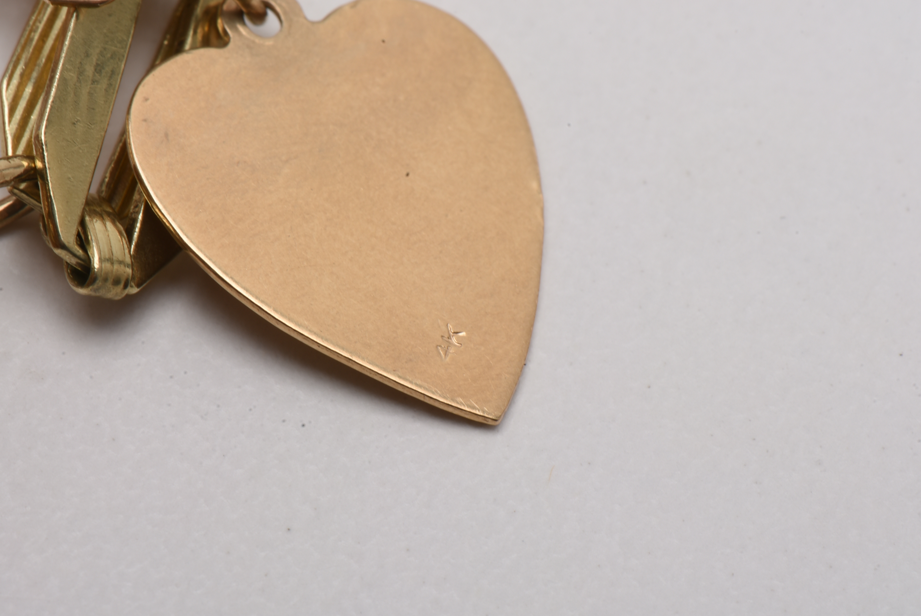 Vintage 14K Yellow Gold Charm Bracelet with Gold Charms and Gemstones