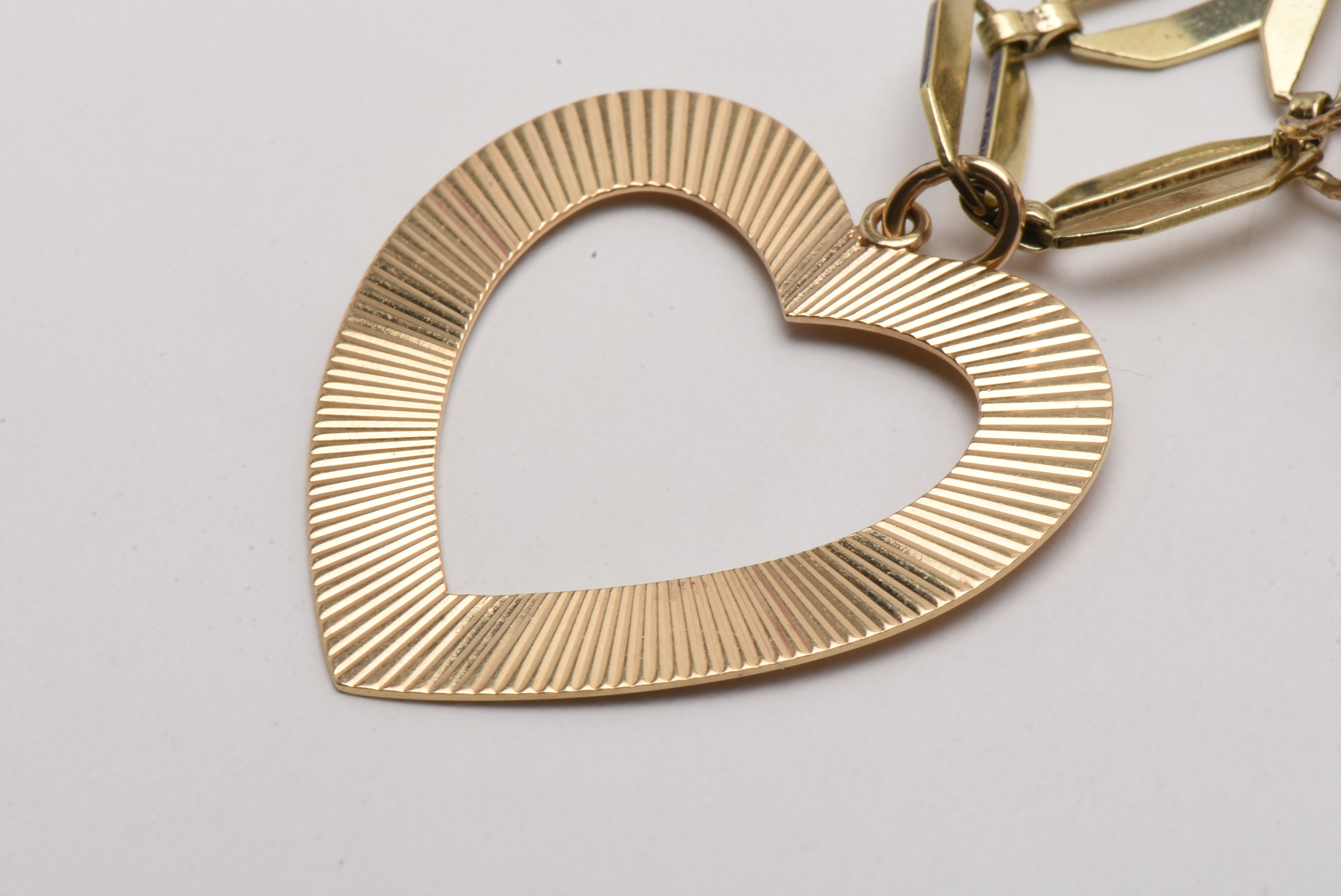 Vintage 14K Yellow Gold Charm Bracelet with Gold Charms and Gemstones