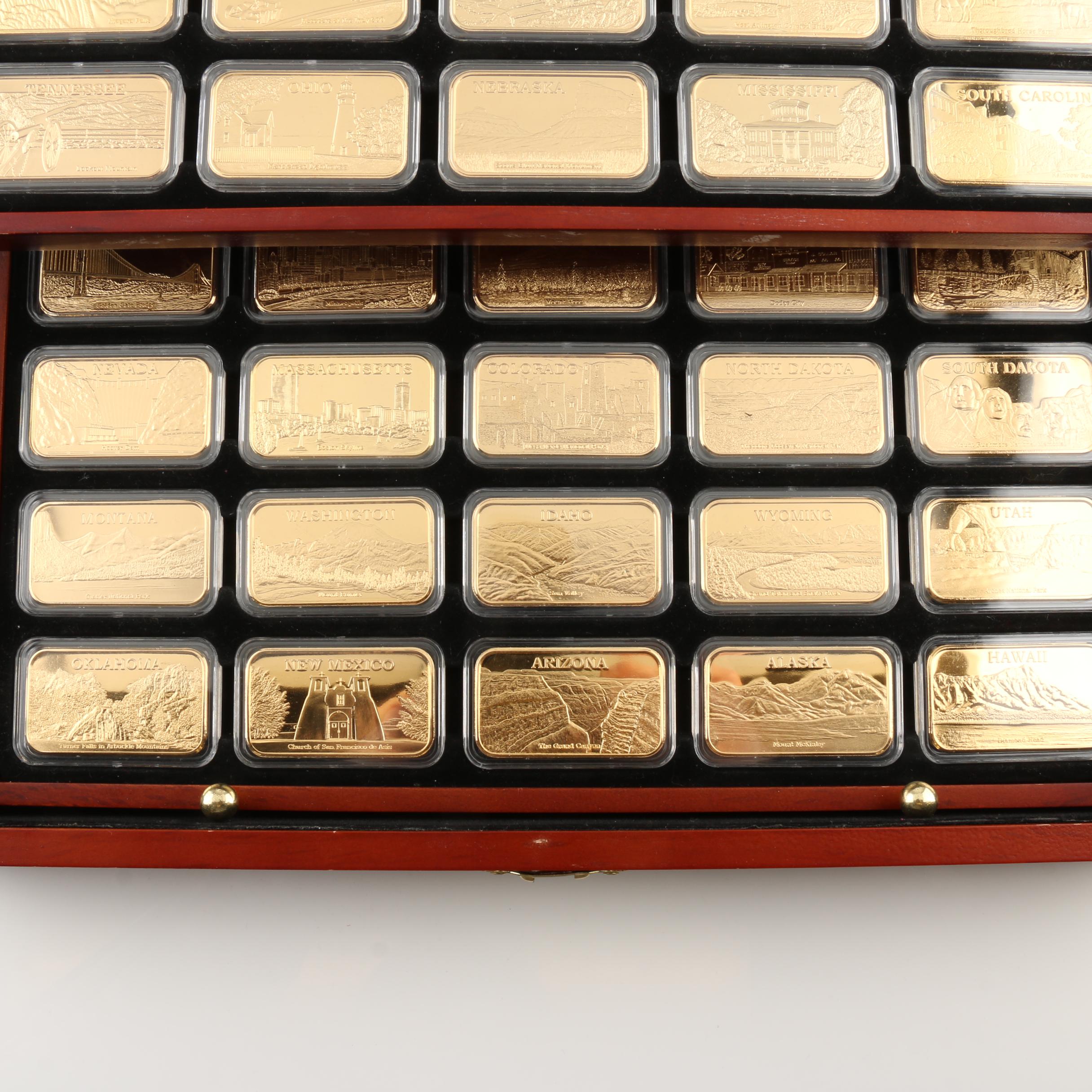 "America's Fifty States Gold-Plated Ingots" Set