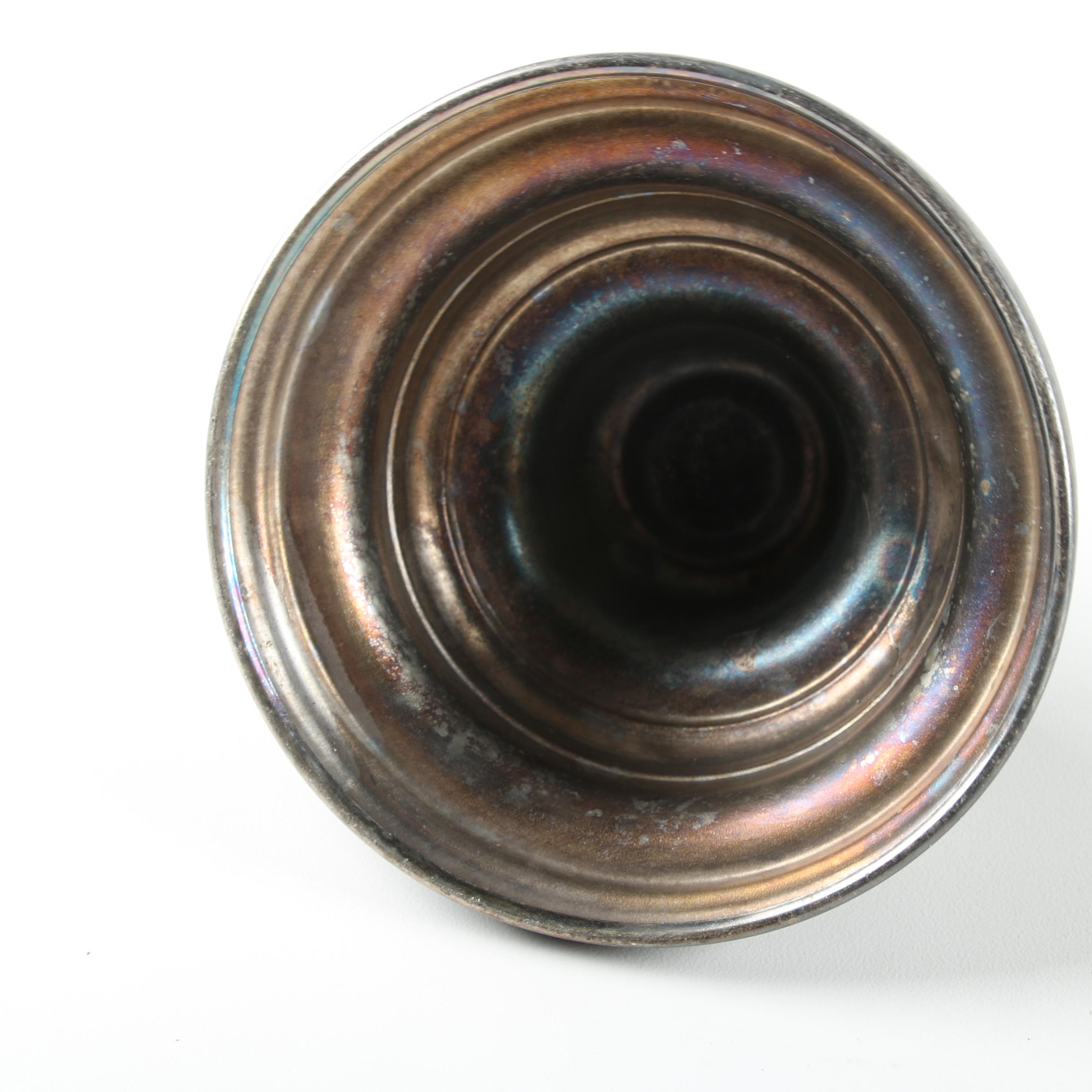 Floral Accented Silver-Plated Ice Water Pitcher