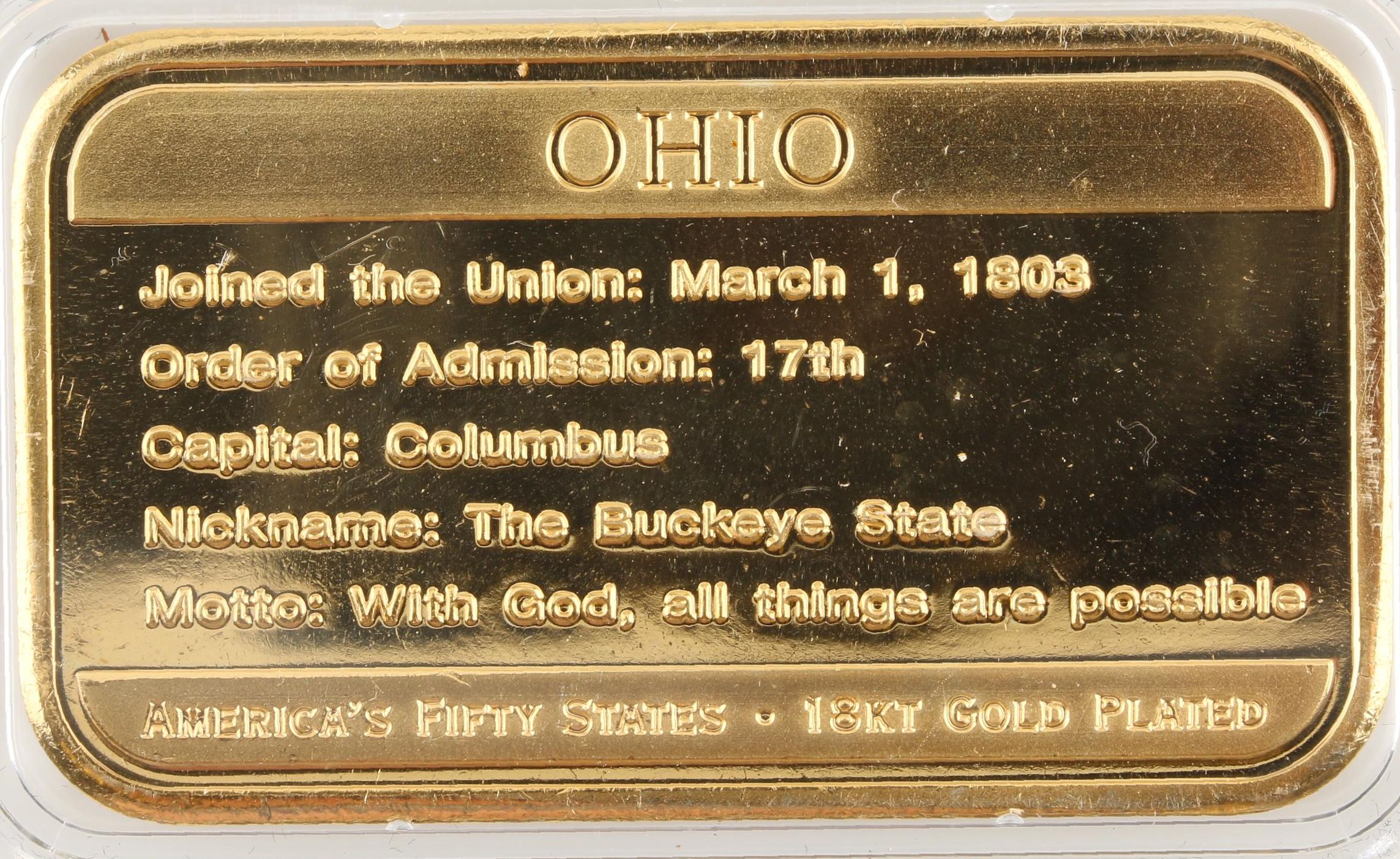 "America's Fifty States Gold-Plated Ingots" Set