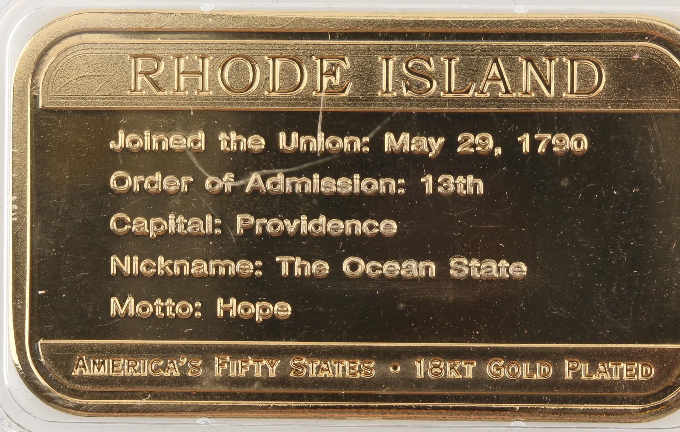 "America's Fifty States Gold-Plated Ingots" Set