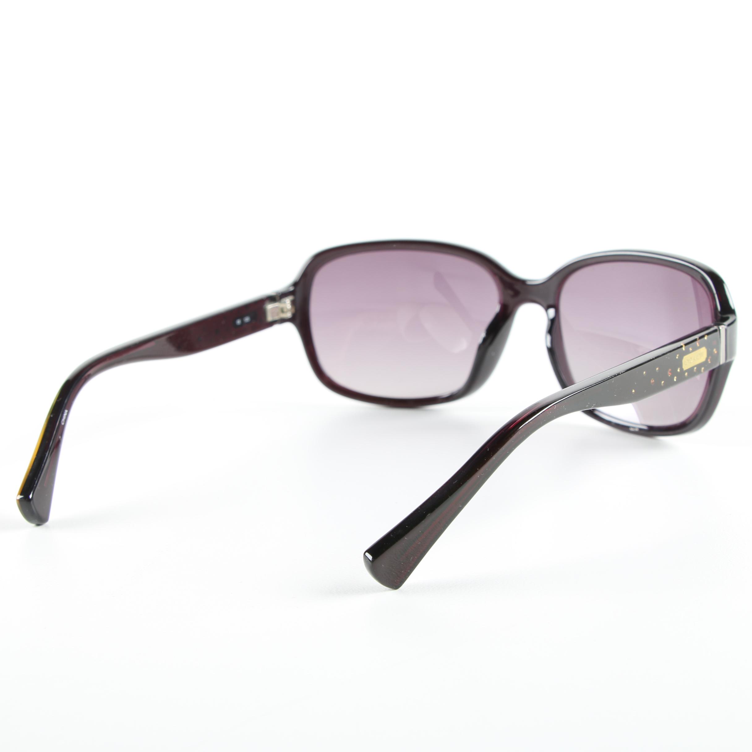 Women's Coach Purple Rhinestone Embellished Sunglasses