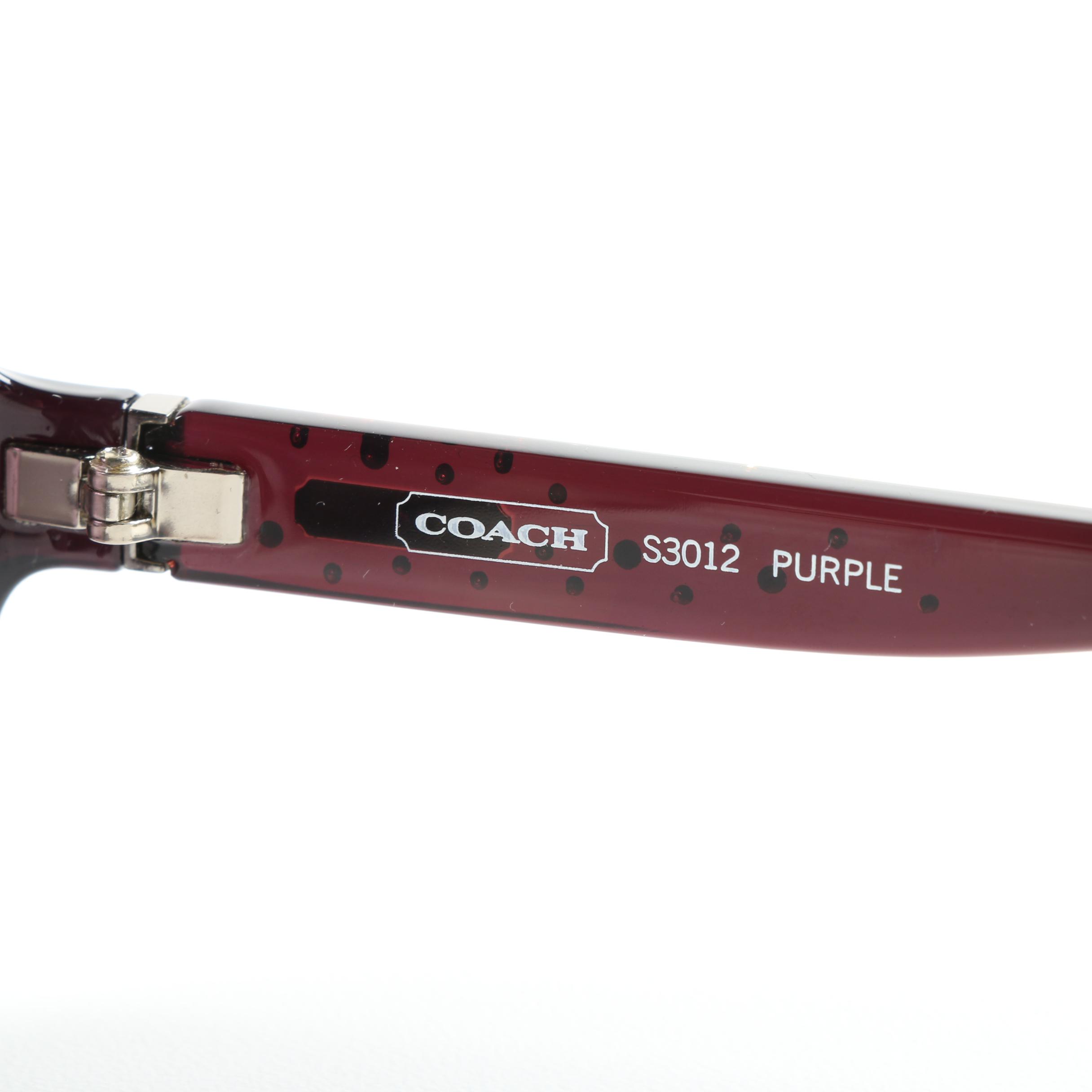 Women's Coach Purple Rhinestone Embellished Sunglasses