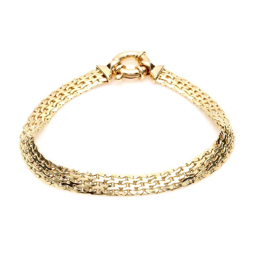 14K Yellow Gold Custom Link Bracelet