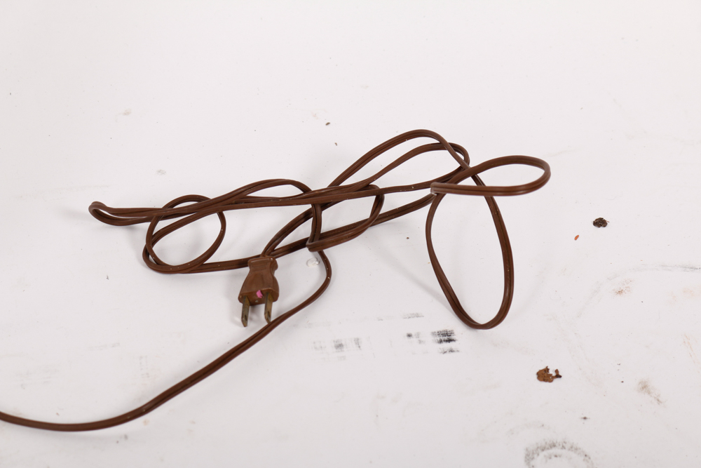 Mid Century Modern Wood and Brass Table Lamp