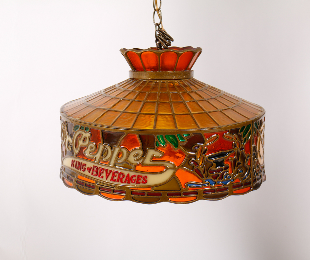 Dr. Pepper Stained Glass Pendant