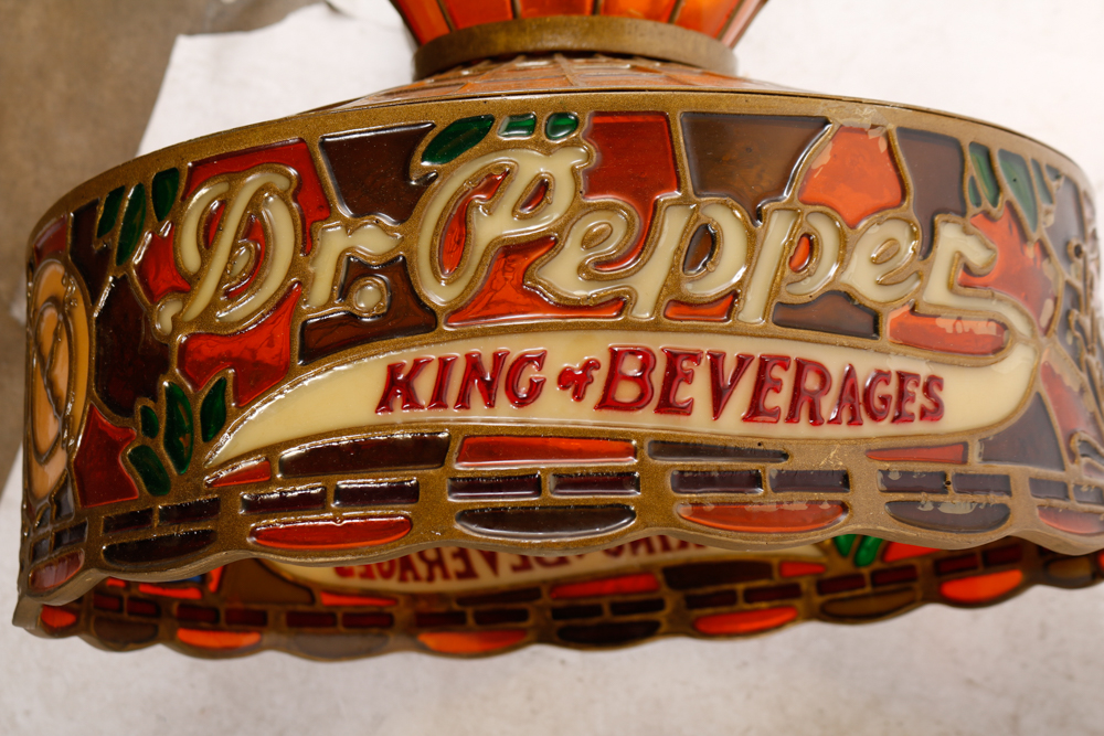 Dr. Pepper Stained Glass Pendant