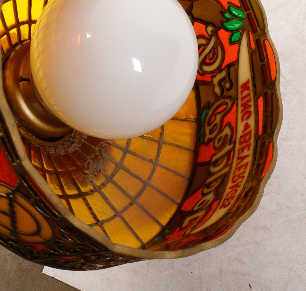 Dr. Pepper Stained Glass Pendant