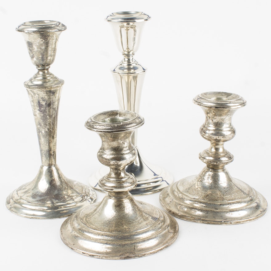 Gorham Weighted Sterling Candlesticks and Holder