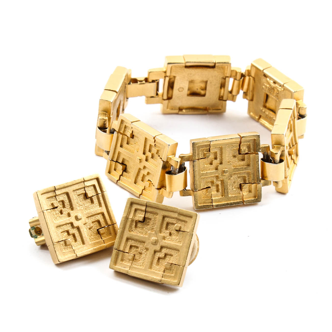 MMA Frank Lloyd Wright Inspired Earrings and Bracelet