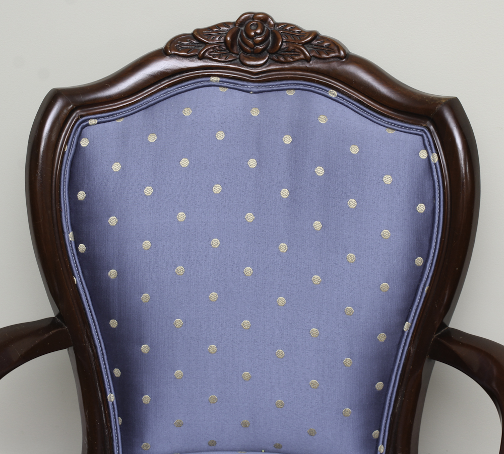 Victorian Style Carved and Upholstered Armchair